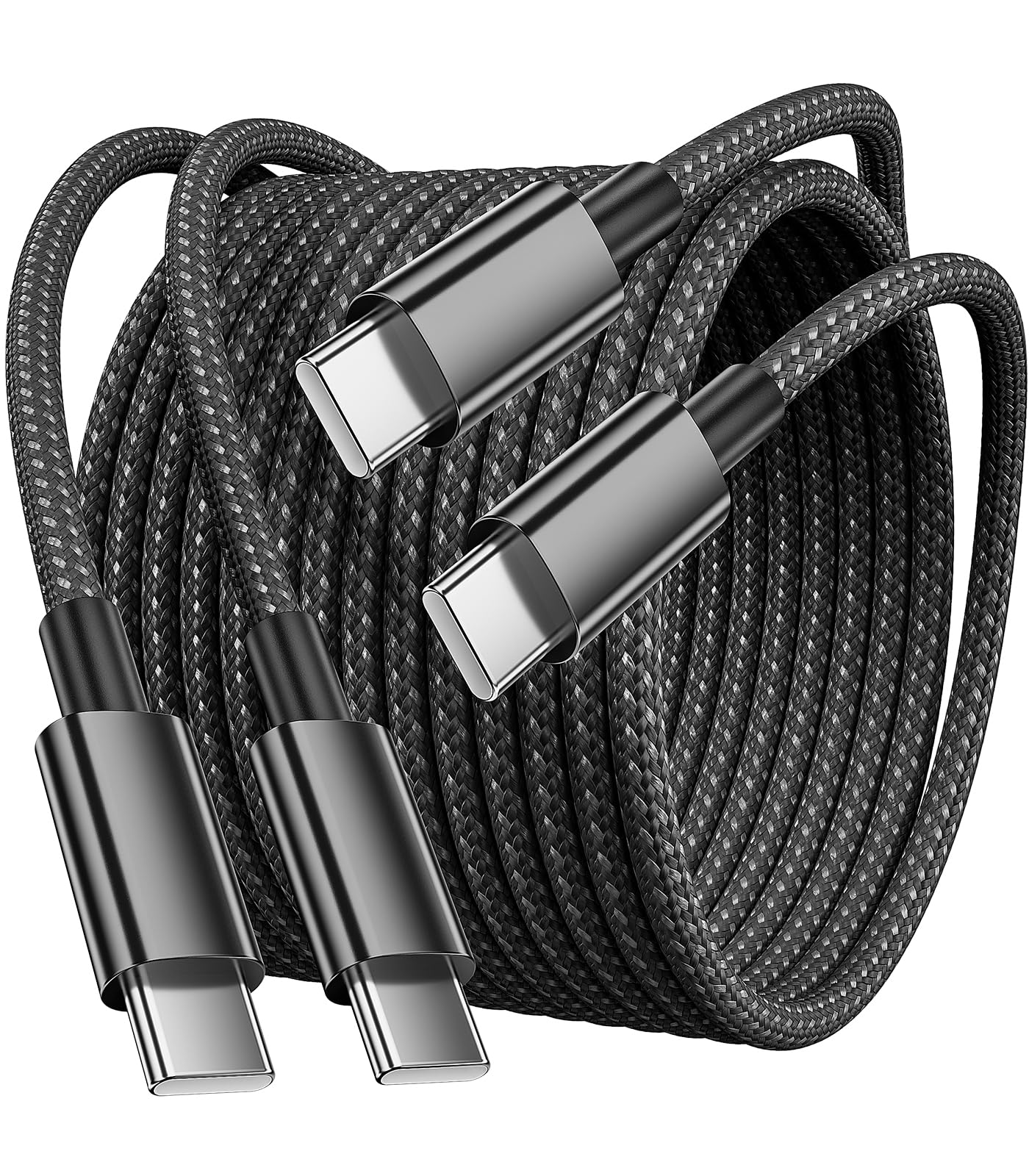 3M 2-Pack 60W USB C to USB C Fast Charging Cable - 6.6ft Long Type C Charger Cord for Galaxy S23/Note 20, iPhone 15 Pro Max/MacBook Air/Pro, iPad Pro/Air/Mini 6 - Perfect for Home, Office & Travel Charging