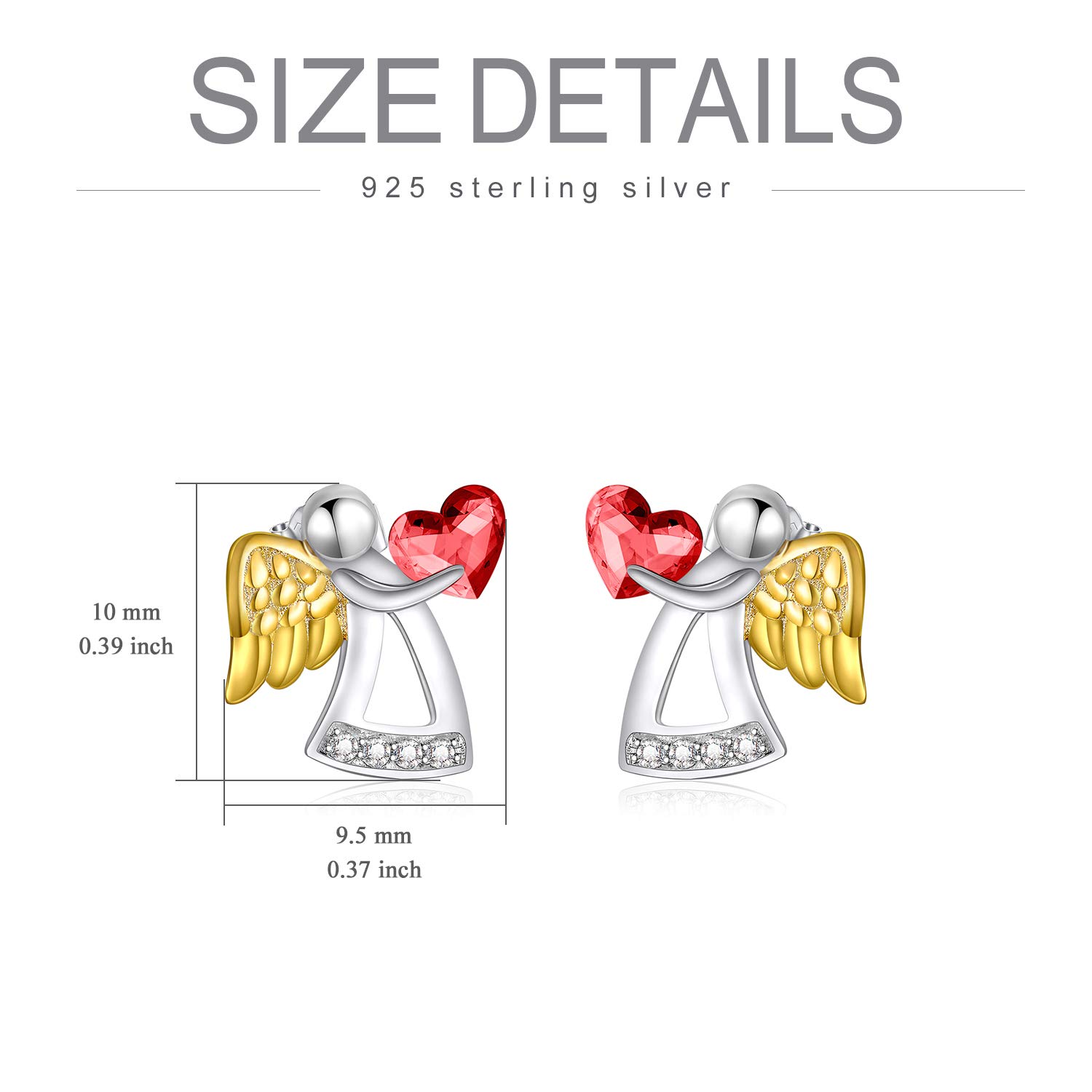 AOBOCO Sterling Silver Guardian Angel Stud Earrings for Women - Hypoallergenic 925 Silver Jewelry, Birthday Gift for Her, Christmas Present, Anniversary Keepsake - Perfect for Everyday Wear, Special Occasions & Gift Giving