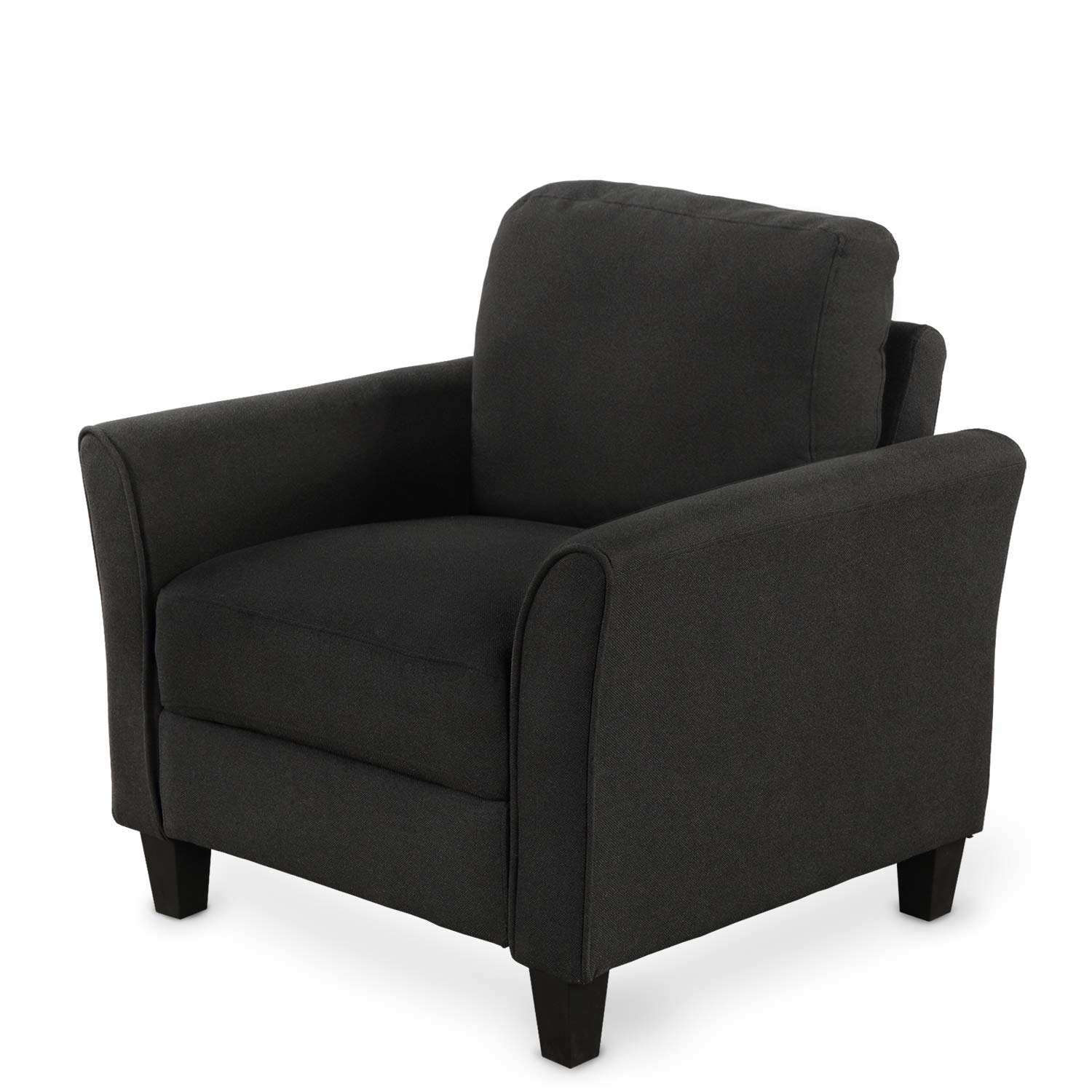 Modern Single Sofa with Armrest - Black Living Room Furniture for Small Spaces | Perfect for Apartments, Studios & Cozy Corners