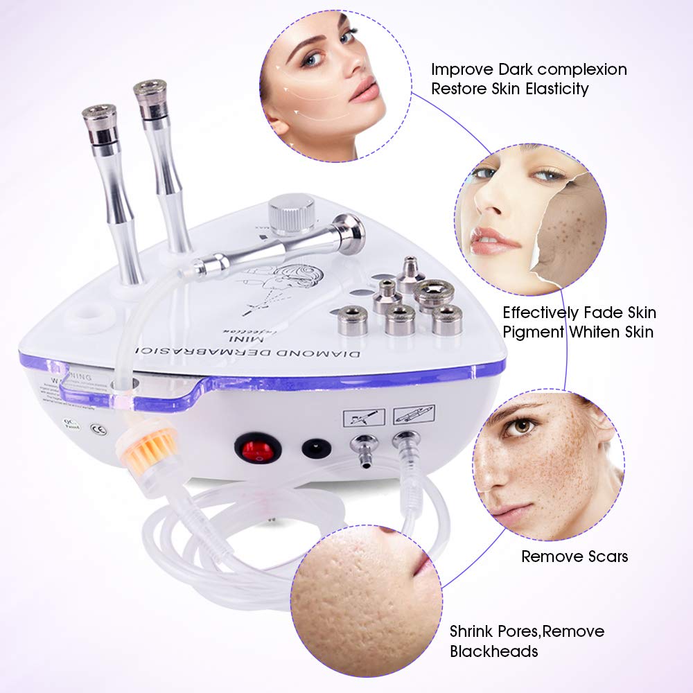 Professional Diamond Microdermabrasion Machine with Spray Gun - 3-in-1 Dermabrasion Facial Kit for Estheticians & Home Use - Exfoliation, Hydration & Skin Rejuvenation for Face & Body Care
