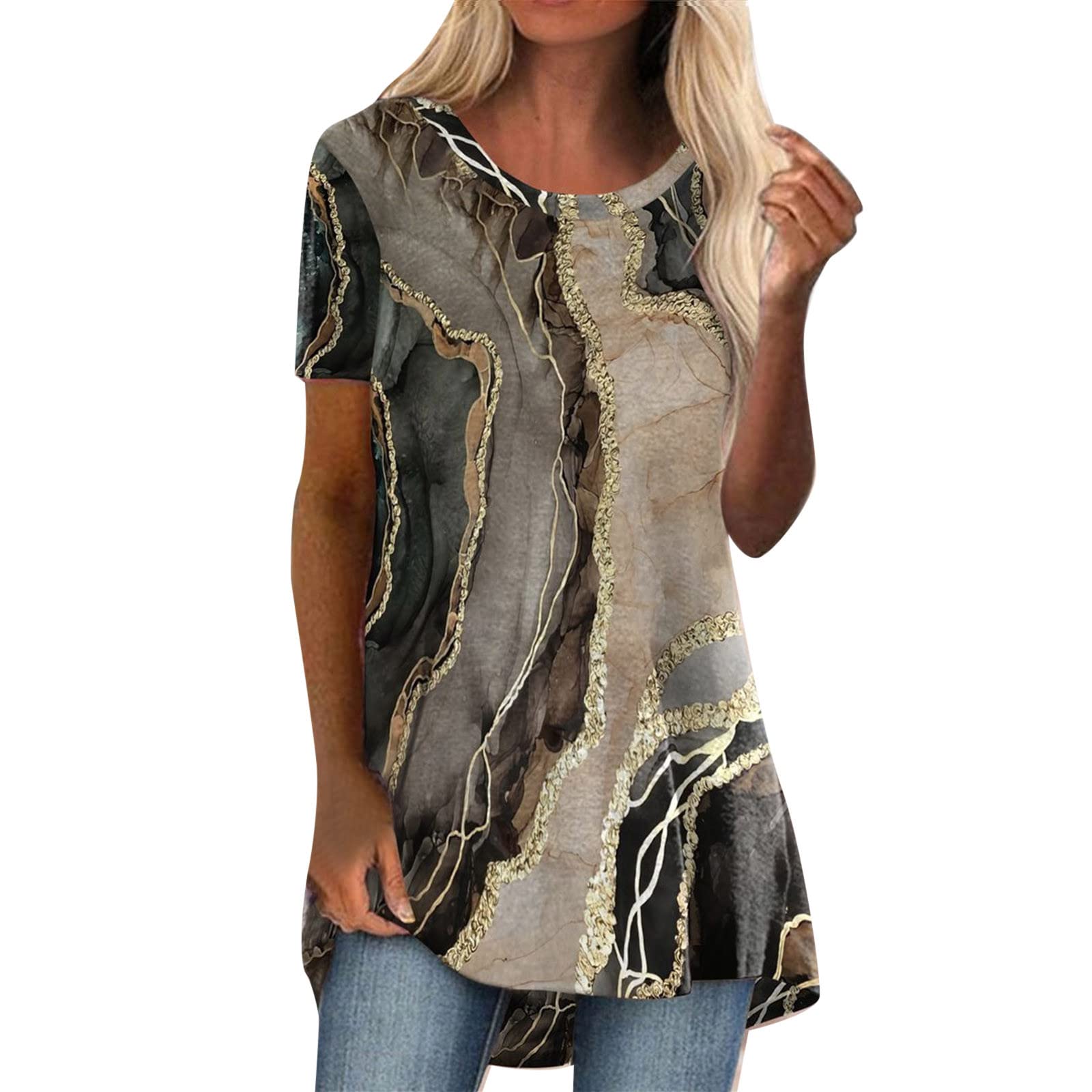 Women's Short Sleeve Flowy Casual T-Shirt - Summer V-Neck Tee & Workout Tank Top | Perfect for Everyday Wear, Gym & Outdoor Activities