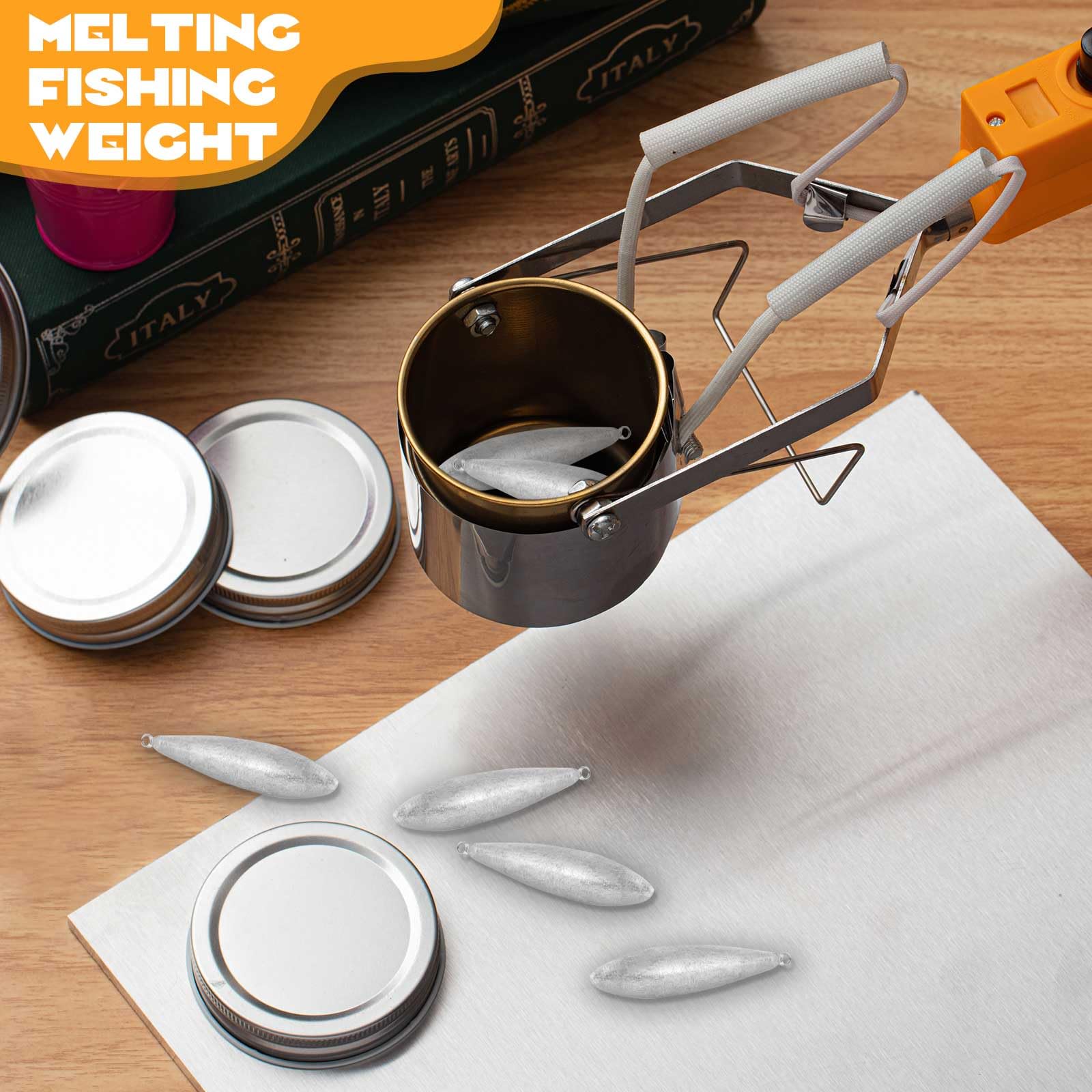 Flutesan Electric Metal Melting Furnace Kit - Portable Melting Pot for DIY Jewelry, Fishing Weights & Casting Molds | Includes Crucible, Gloves & Rack | Perfect for Home Foundry, Metal Crafting & Small Batch Production