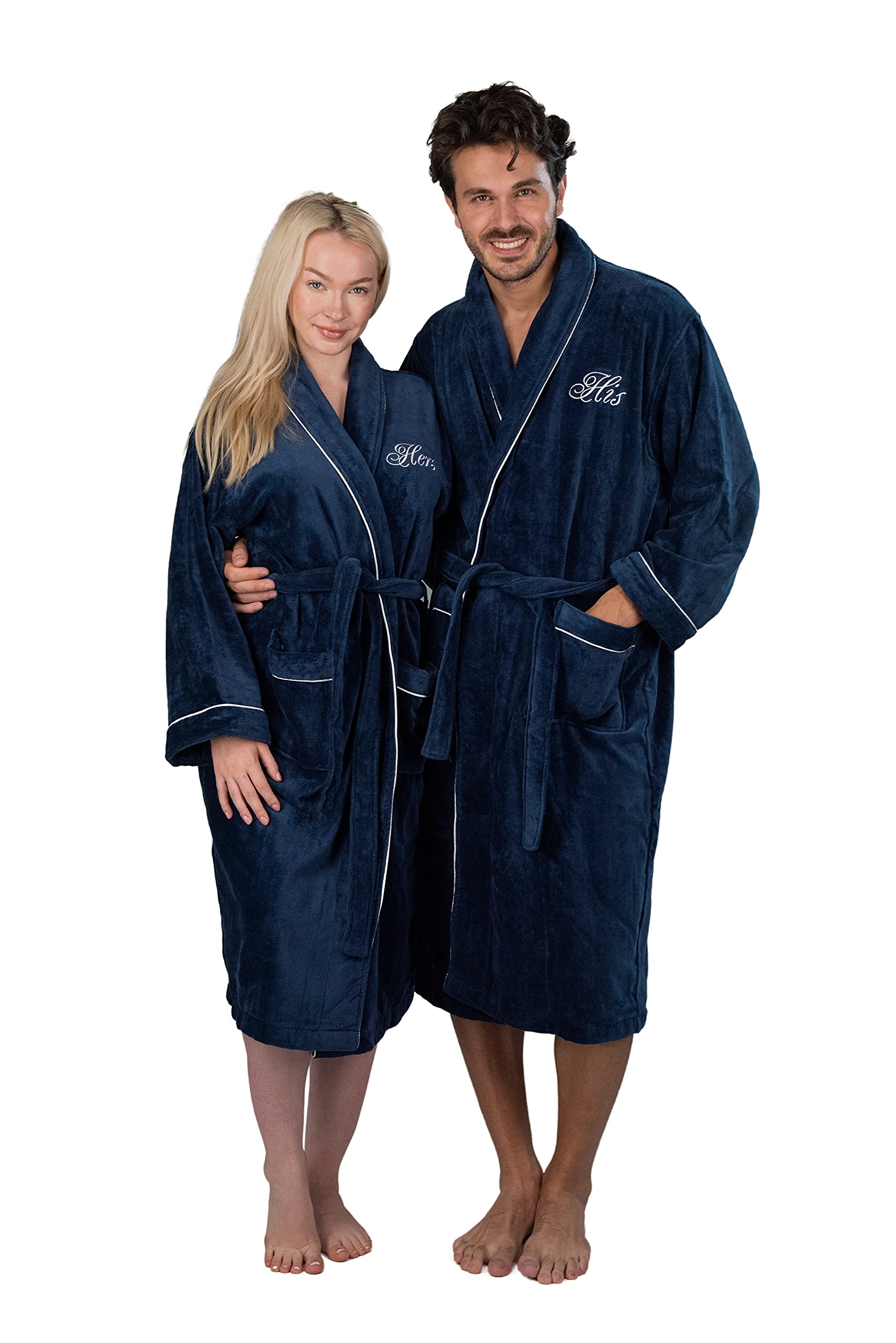 Luxury His and Hers Robes Gift Set for Couples - 2 Velour Bathrobes with Gift Box | Perfect for Anniversary, Wedding, Valentine's Day & Spa Relaxation