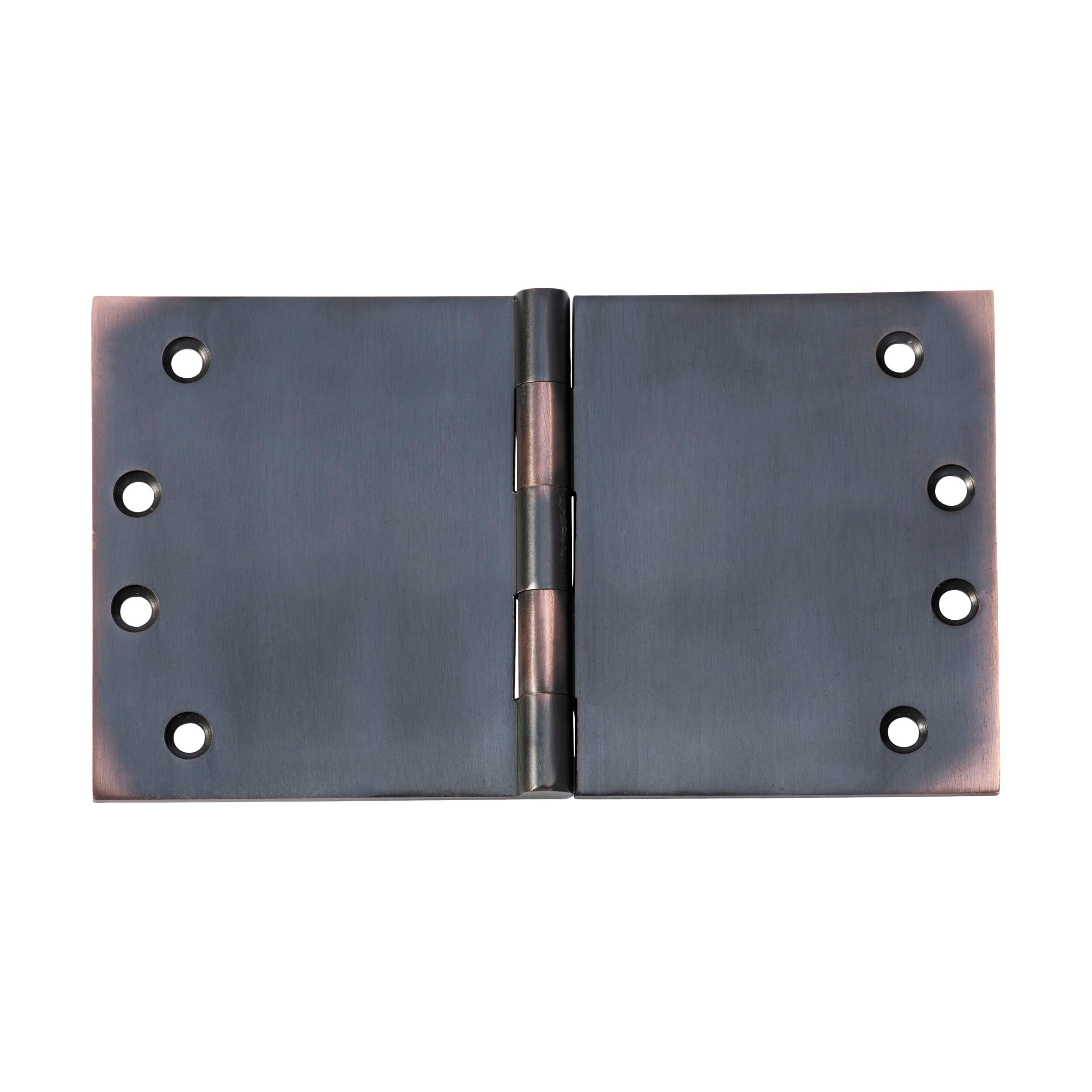 Antique Copper Hinge 2592 - 100mm x 175mm (H x W) Broad Butt Hinge for Cabinet, Door, Furniture & DIY Projects - Vintage Style Hardware for Home Improvement