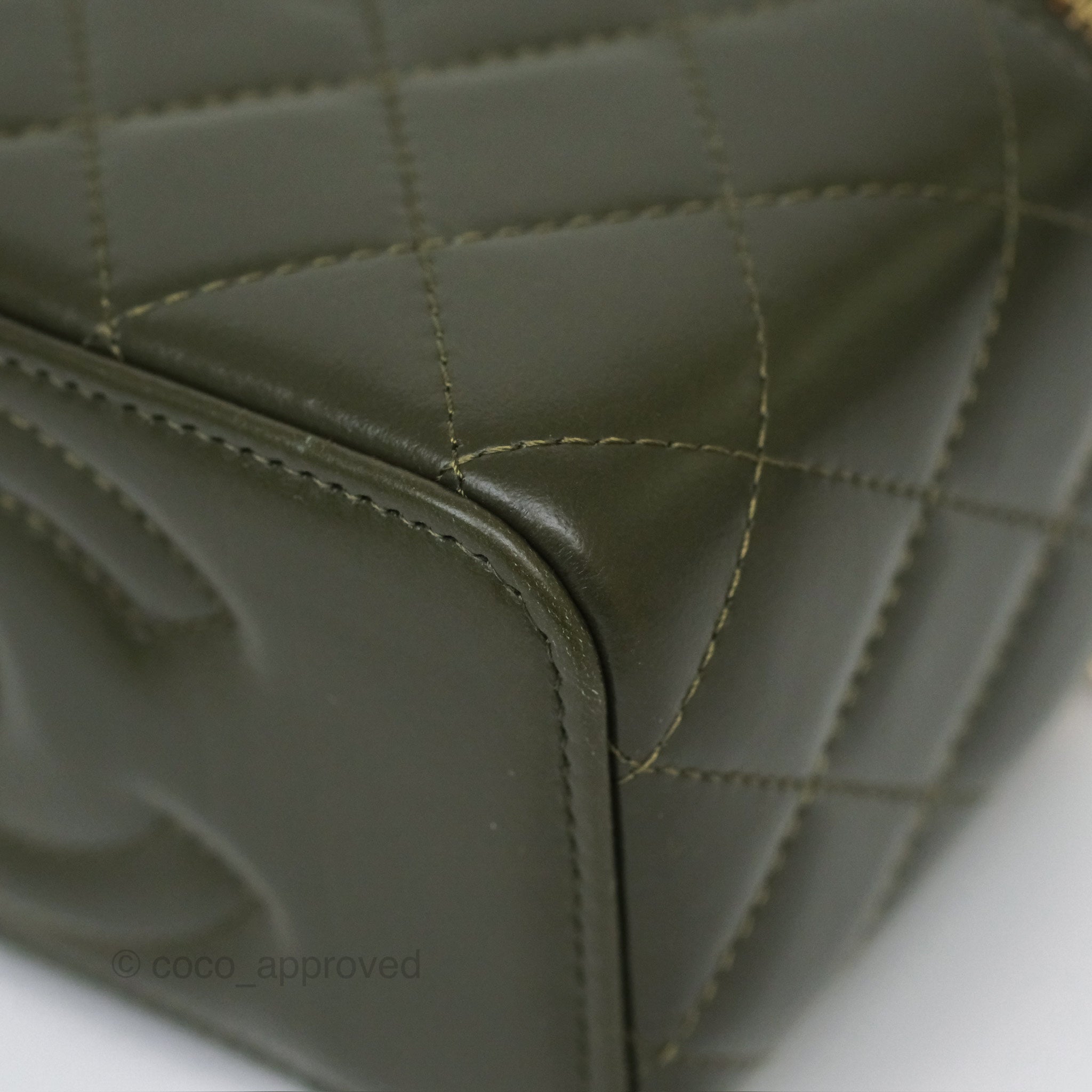 Chanel All Slide Vanity Crossbody Bag with Adjustable Chain - Dark Olive Green Lambskin Leather & Aged Gold Hardware | Perfect for Everyday Use, Date Night & Special Occasions
