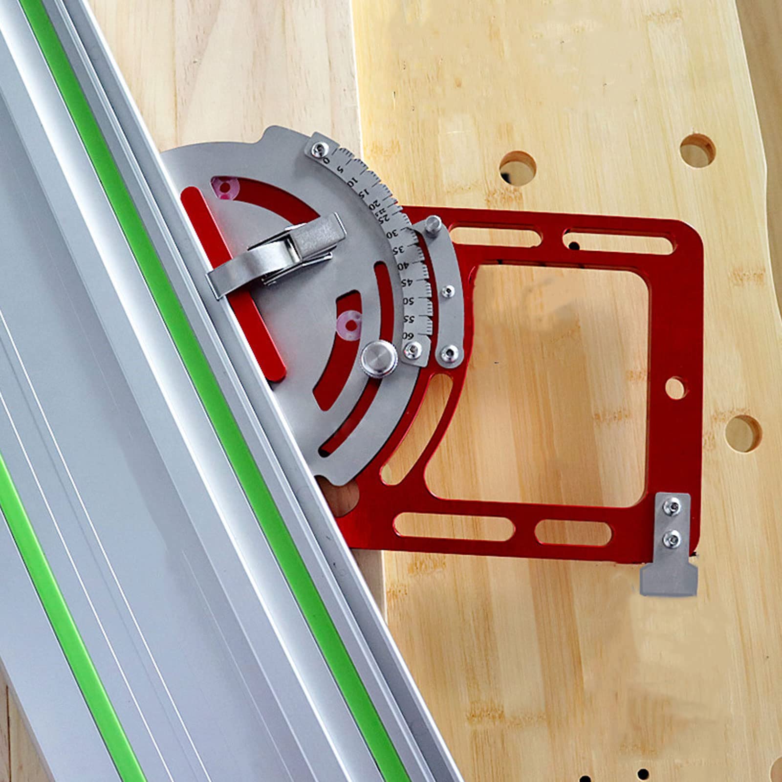 0-60 Degree Adjustable Guide Rail Clamp with Safety Buckle - Woodworking Tool for Electric Circular Saw & Engraving Machine - Cutting Board Auxiliary Tool for Precise Woodworking & DIY Projects