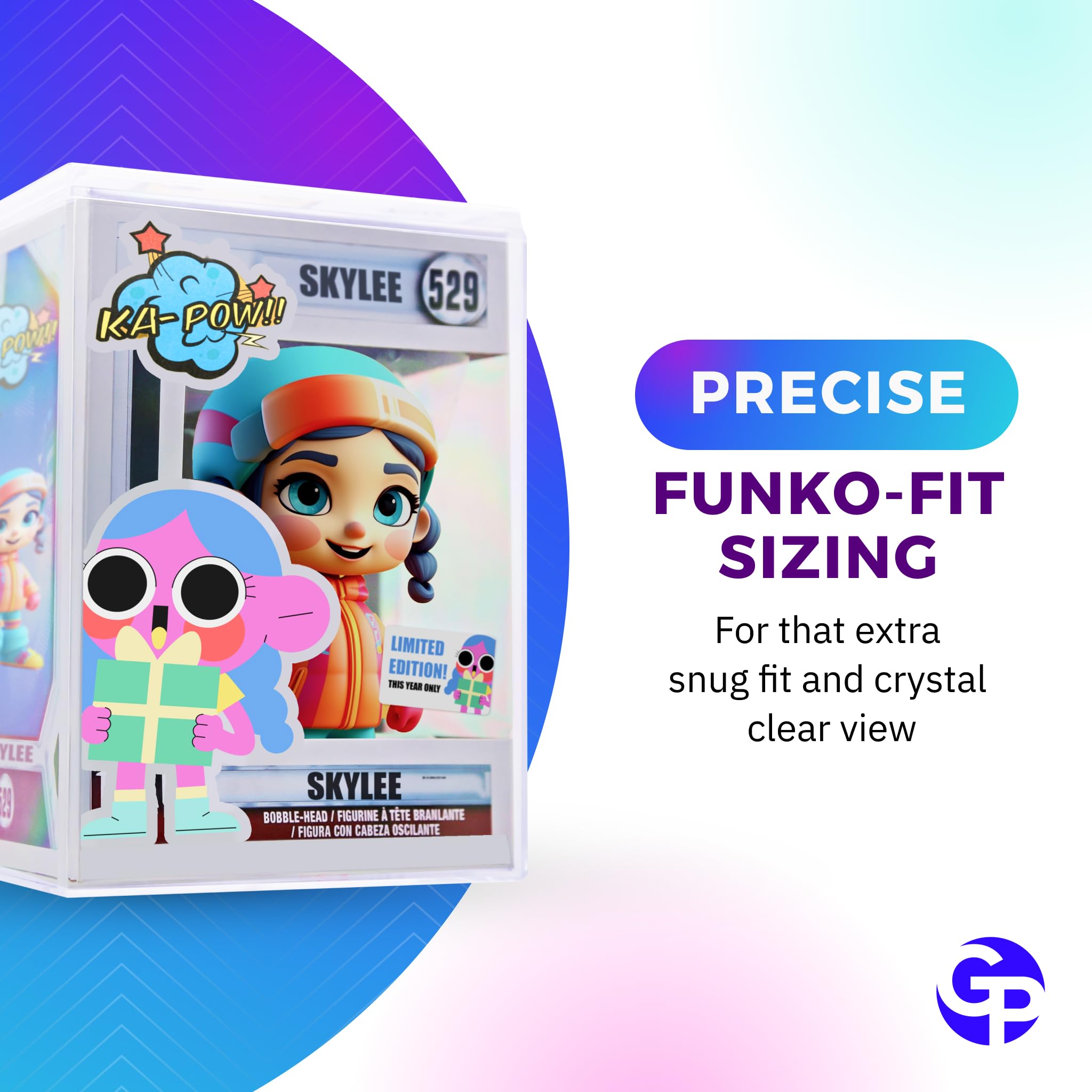 20 Pack Crystal Clear Hard Plastic Funko Pop Protector Cases - Stackable Display Box for Collectibles - Made in USA - Perfect for Gift Wrapping, Party Favors & Collection Showcase