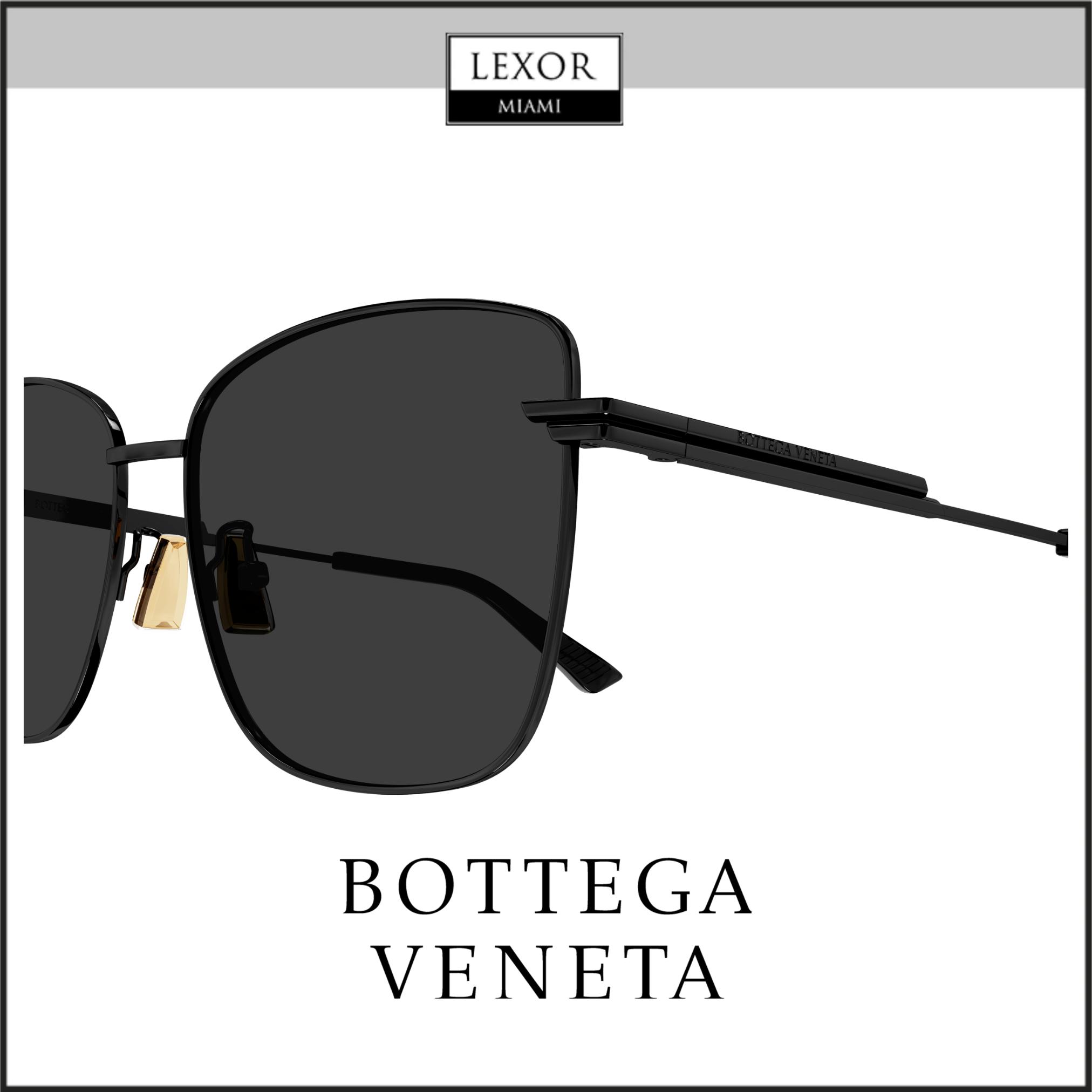Bottega Veneta BV1237S 001 57mm Women's Metal Sunglasses - Stylish UV Protection for Outdoor Fashion & Summer Travel