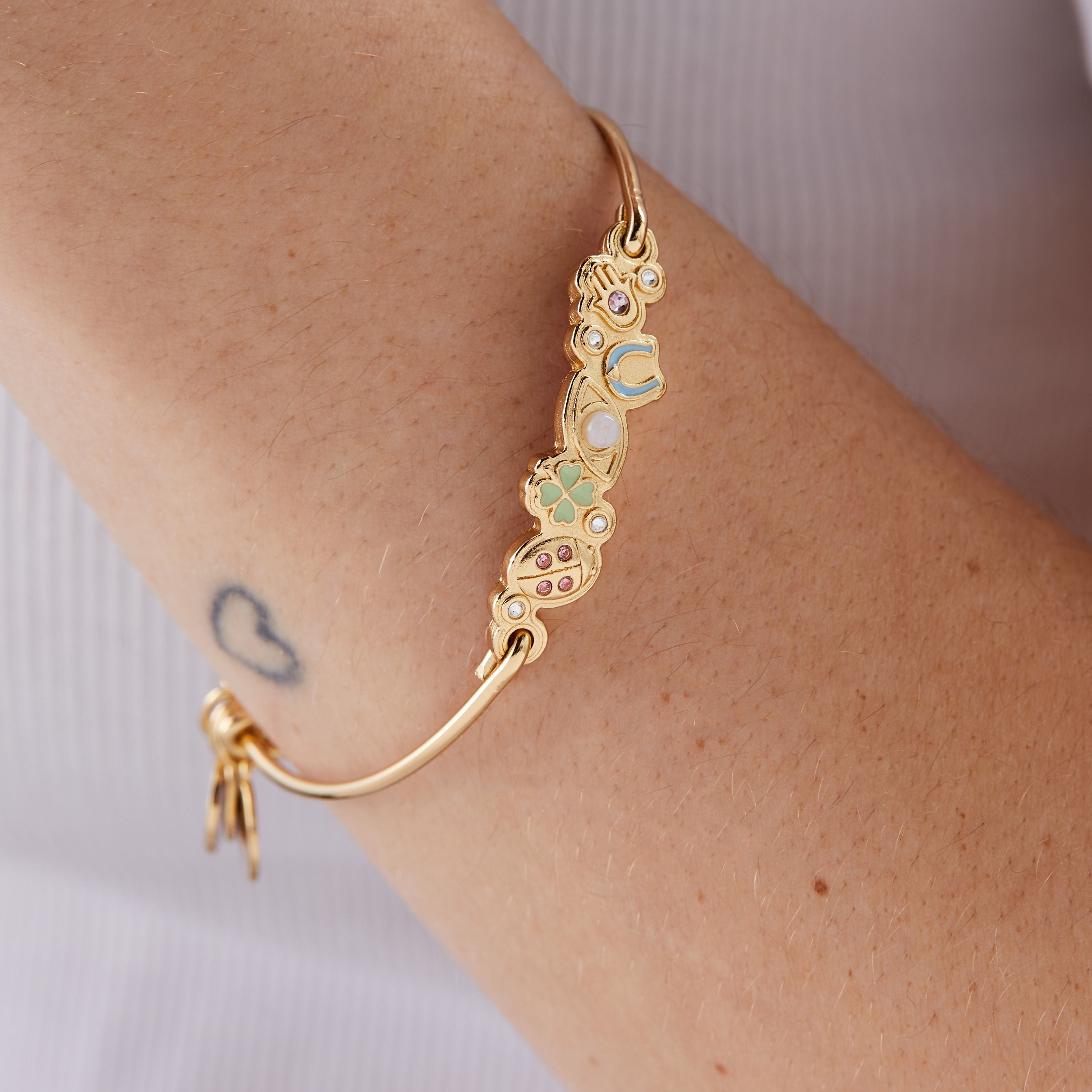 Abundant Blessings Inline Bangle Bracelet - Elegant Adjustable Silver Jewelry for Women | Perfect for Weddings, Parties & Everyday Wear