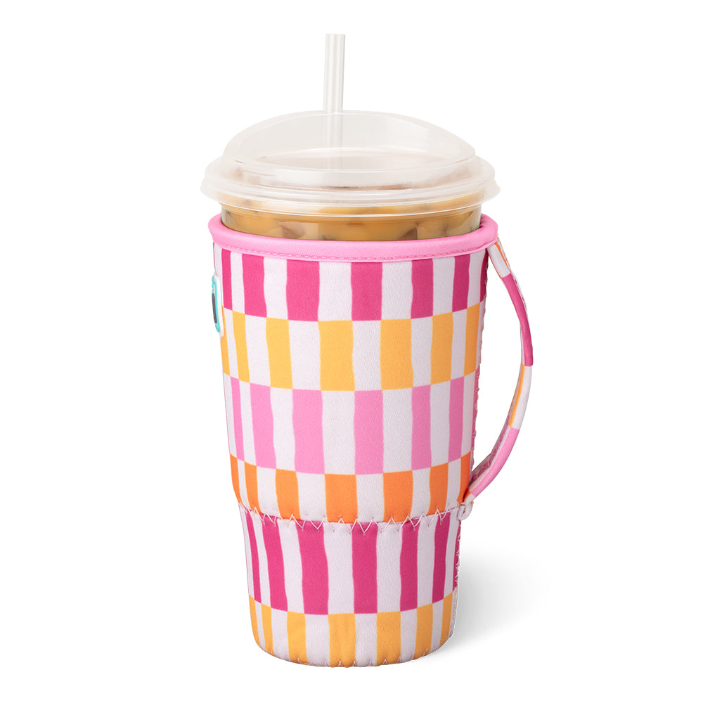 Sherbet Stripe Large Iced Cup Coolie - Insulated Tumbler for Cold Drinks, Perfect for Summer Parties, Beach Outings and Outdoor Activities
