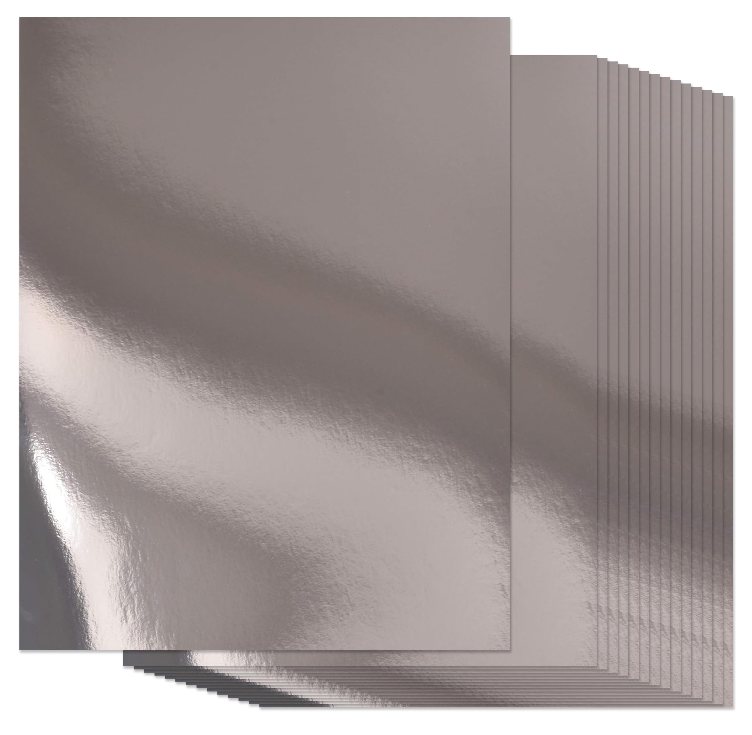 Premium 60-Piece Metallic Silver Cardstock Paper Set - 8.5