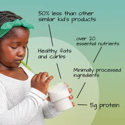 Else Nutrition Plant-Based Kids Protein Shake Powder for Ages 2-12 | Dairy-Free Complete Nutrition with Plant Protein, 25 Vitamins & Minerals | Healthy Nutrient Boost for Snacks, School Lunches & Active Play (Chocolate, 2-Pack)