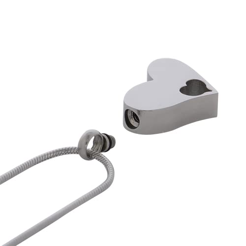 Stainless Steel Cremation Jewelry for Ashes - In Our Hearts Pendant Memorial Keepsake | Perfect for Honoring Loved Ones at Funerals, Memorial Services & Everyday Wear