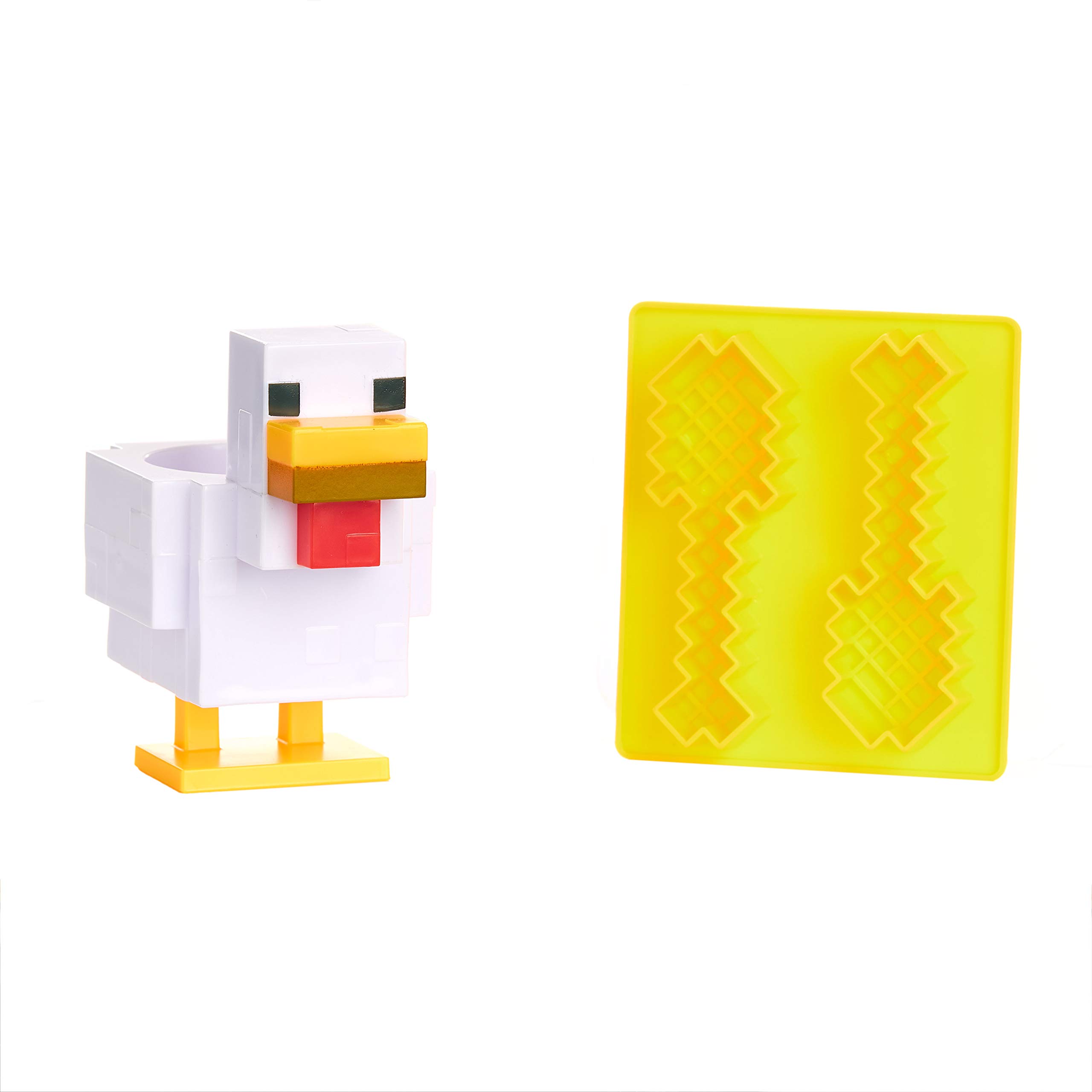 Minecraft Chicken Egg Cup and Toast Cutter Set - 100ml Plastic Kitchen Gadget for Kids Breakfast - Perfect for Minecraft Fans, Egg Cups, Toast Shapes & Fun Breakfast Ideas