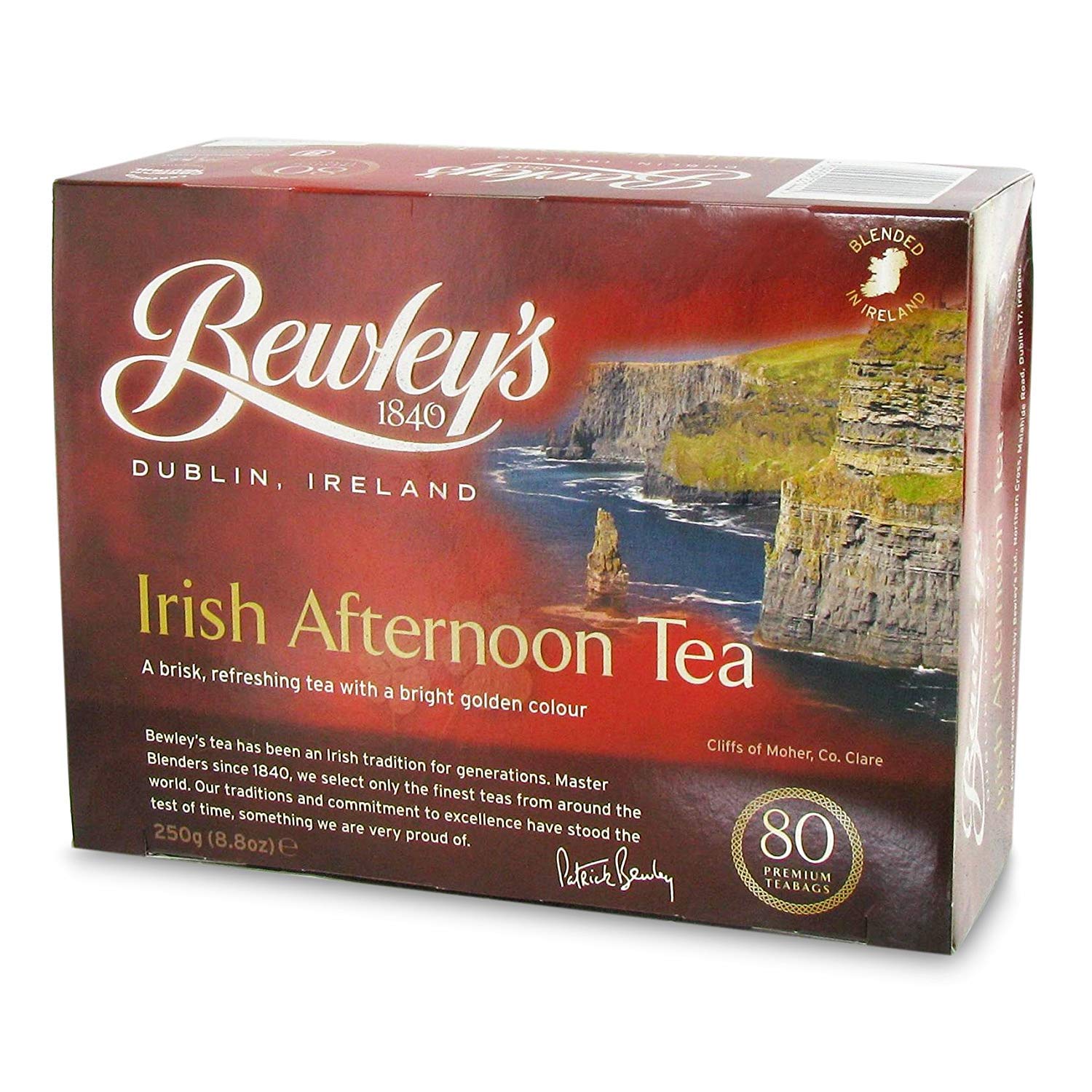 Bewley's Irish Afternoon Tea Bags - 80 Count (8.8 oz) Premium Black Tea Blend | Perfect for Afternoon Tea Time, Gifts & Relaxation