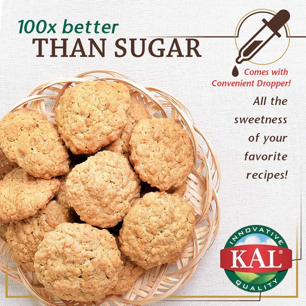 KAL Pure Stevia Extract with Vanilla Flavor - 1.8 fl oz (53ml) | Natural Zero Calorie Sweetener for Coffee, Tea, Baking & Healthy Lifestyle