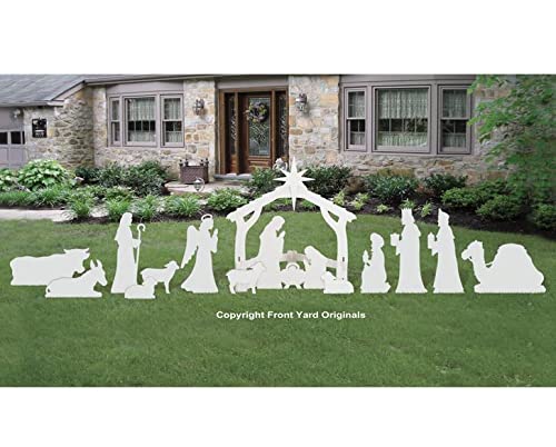 Complete Medium White Outdoor Nativity Scene Set - Religious Christmas Yard Decoration for Home, Church & Garden Nativity Display