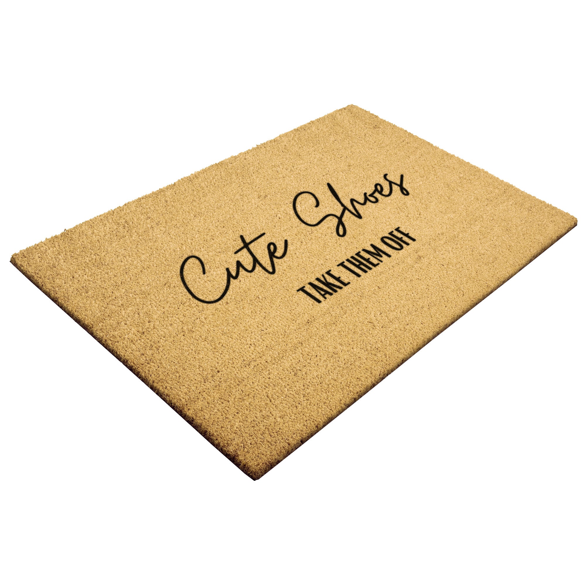 Funny Heavy Duty Welcome Doormat - 'Take Off Shoes' Non-Slip Entryway Rug for Front Door - Perfect for Home, Office & Porch Decor