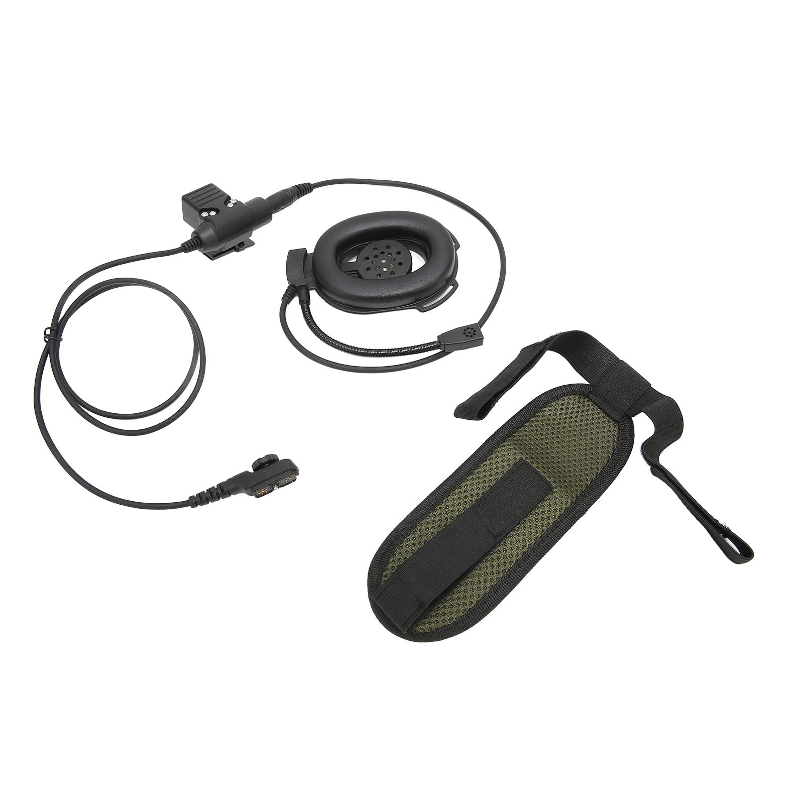 Military Walkie Talkie Headset - High Strength, Comfortable & Flexible Unilateral Headset for Hytera PD-785 & PD-780 (Black) - Ideal for Security, Construction & Outdoor Adventures