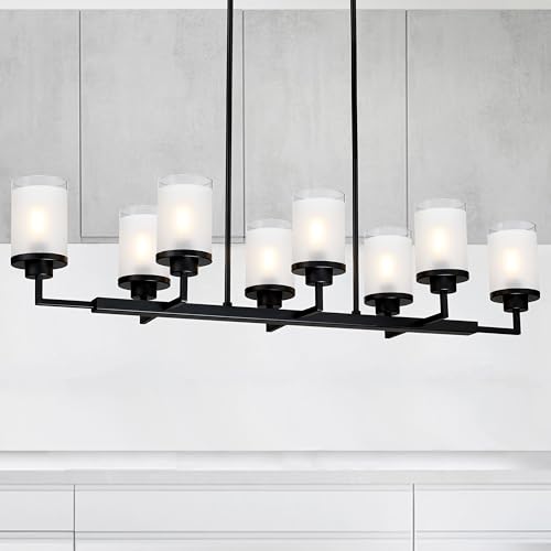 Clear Frosted Glass 8 Light