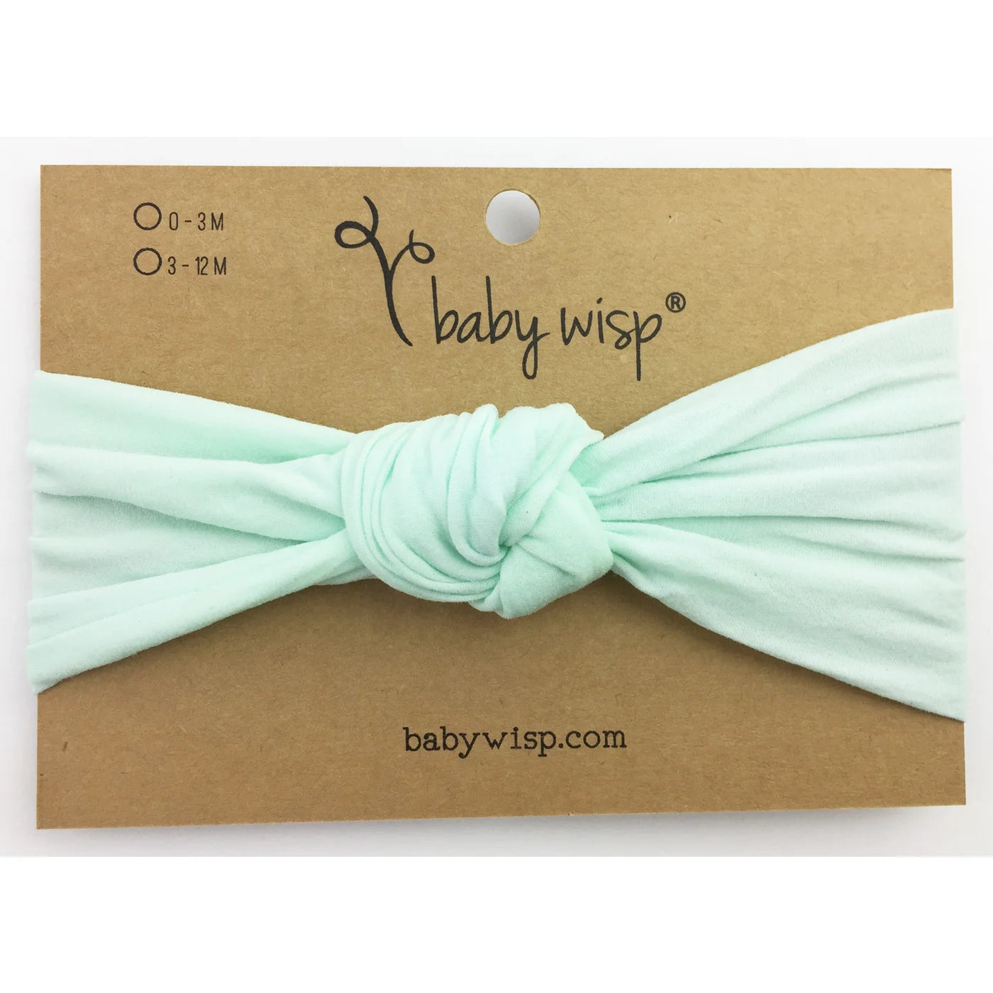 Baby Wisp Mint Nylon Turban Knot Headband for Newborns & Infants - Soft & Comfortable Hair Accessory for Bath Time, Photos & Everyday Use