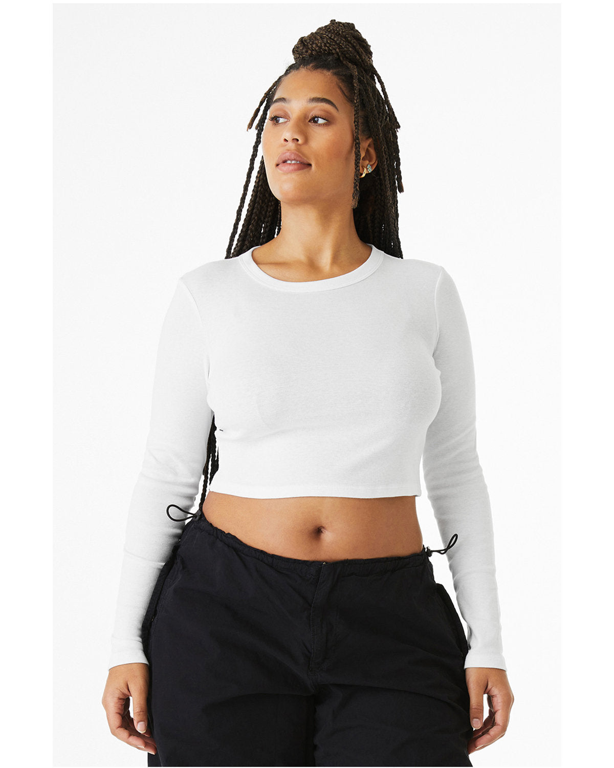 Bella + Canvas 1501BE Women's Micro Ribbed Long Sleeve Baby Tee - Soft Stretch Cotton Shirt for Casual Wear, Layering & Everyday Comfort