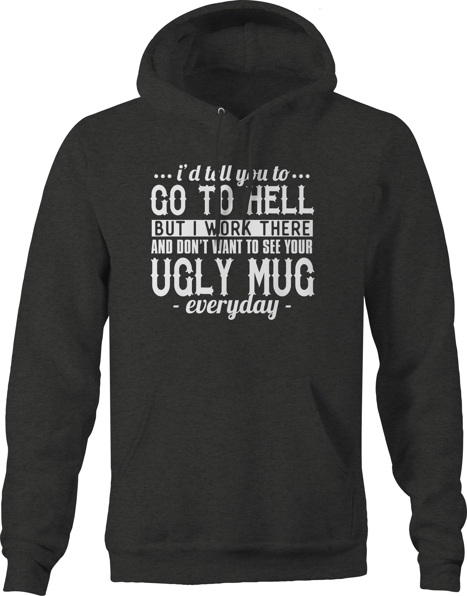 Funny Men's 'Go to Hell' Fleece Sweatshirt 2XL Dark Grey - Sarcastic Work Humor Gift for Office, Casual Wear & Gag Presents