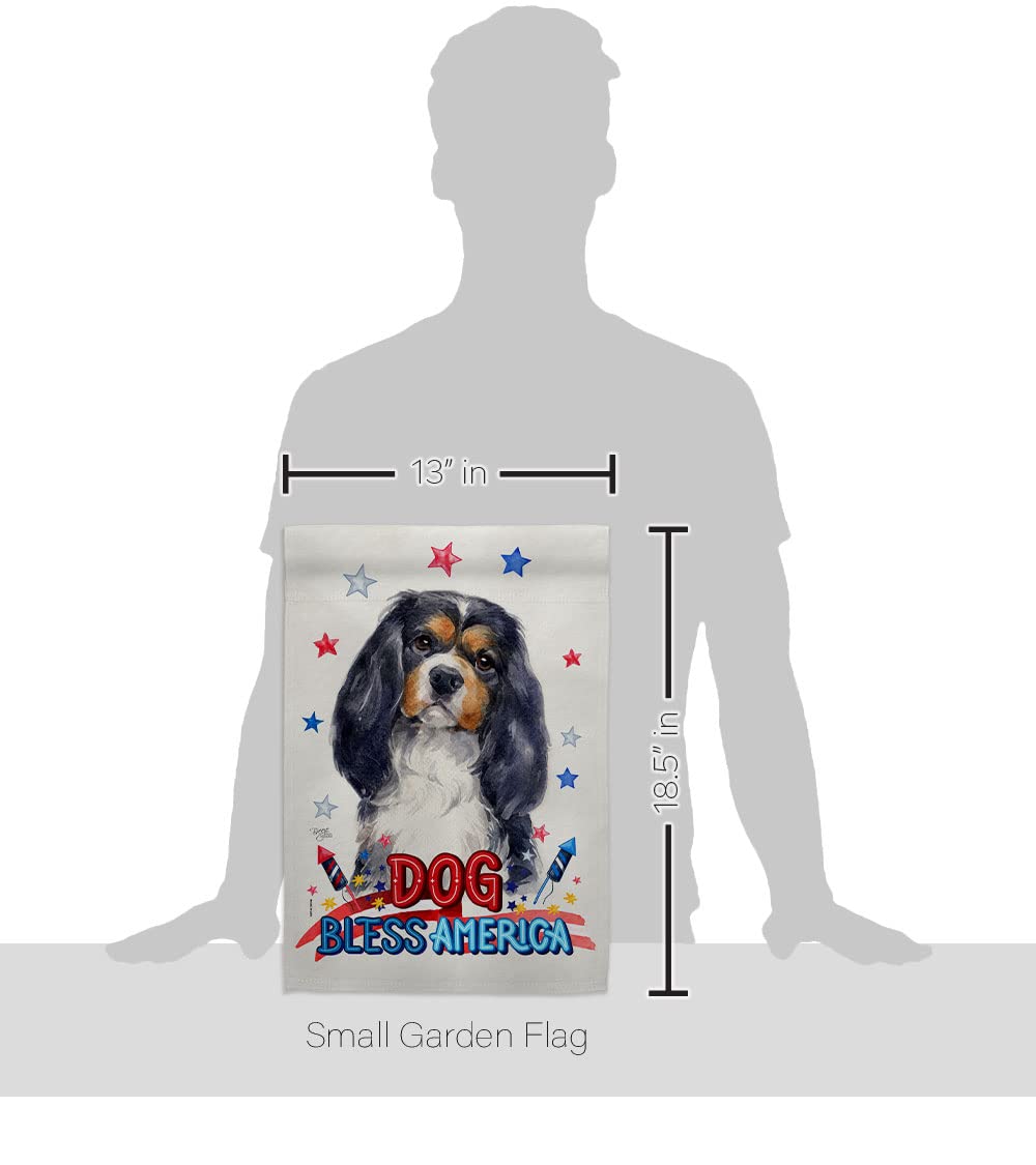 Patriotic Cavalier Spaniel Garden Flag Set - Double-Sided Dog Yard Decor for Outdoor & Home Use