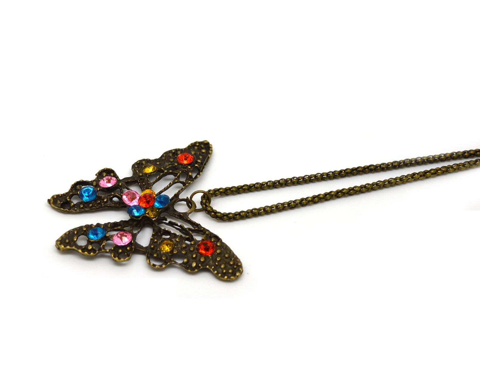Elegant Butterfly Pendant Necklace with Austrian Crystals - Women's Fashion Jewelry for Party, Wedding & Evening Wear