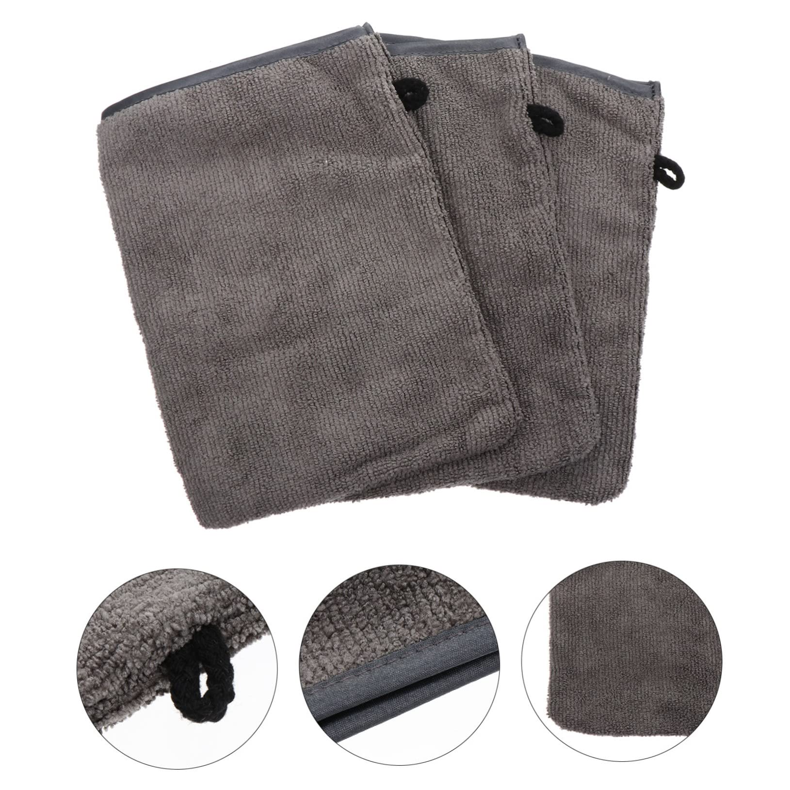 Baluue 3Pcs Exfoliating Facial Cleaning Gloves - Soft Fiber Makeup Remover Mitts for Skincare, Washable Cleansing Gloves for Face & Body - Perfect for Shower, Spa & Daily Beauty Routine
