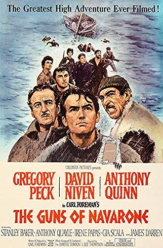 The Guns of Navarone 1961 Classic War Movie Poster - Vintage Film Memorabilia for Home Theater & Man Cave Decor