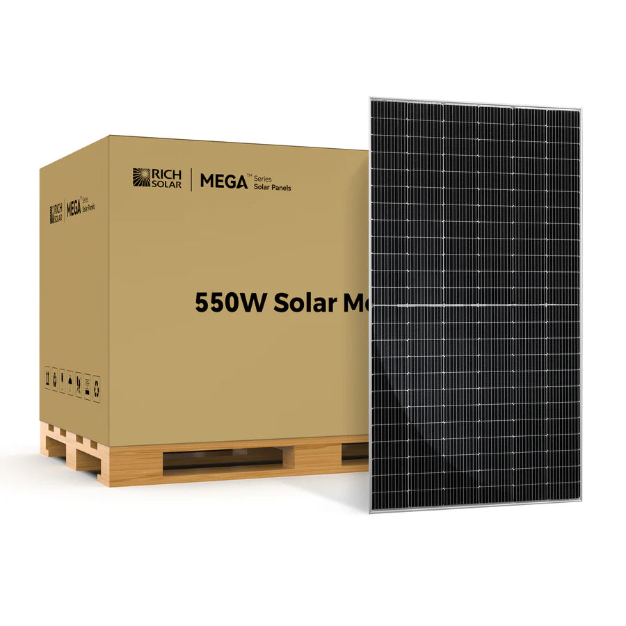 Rich Solar MEGA 550 | 550W Monocrystalline Solar Panel for RV, Boat & Off-Grid Power | High Efficiency Solar Energy Solution