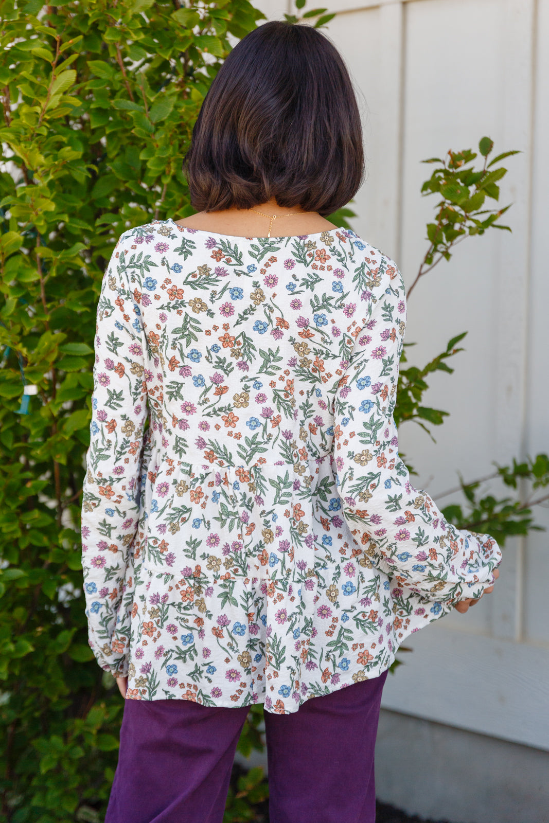 I Think I Can V Neck Floral Top - Women's Floral Print Blouse for Casual Wear, Date Night & Summer Outfits