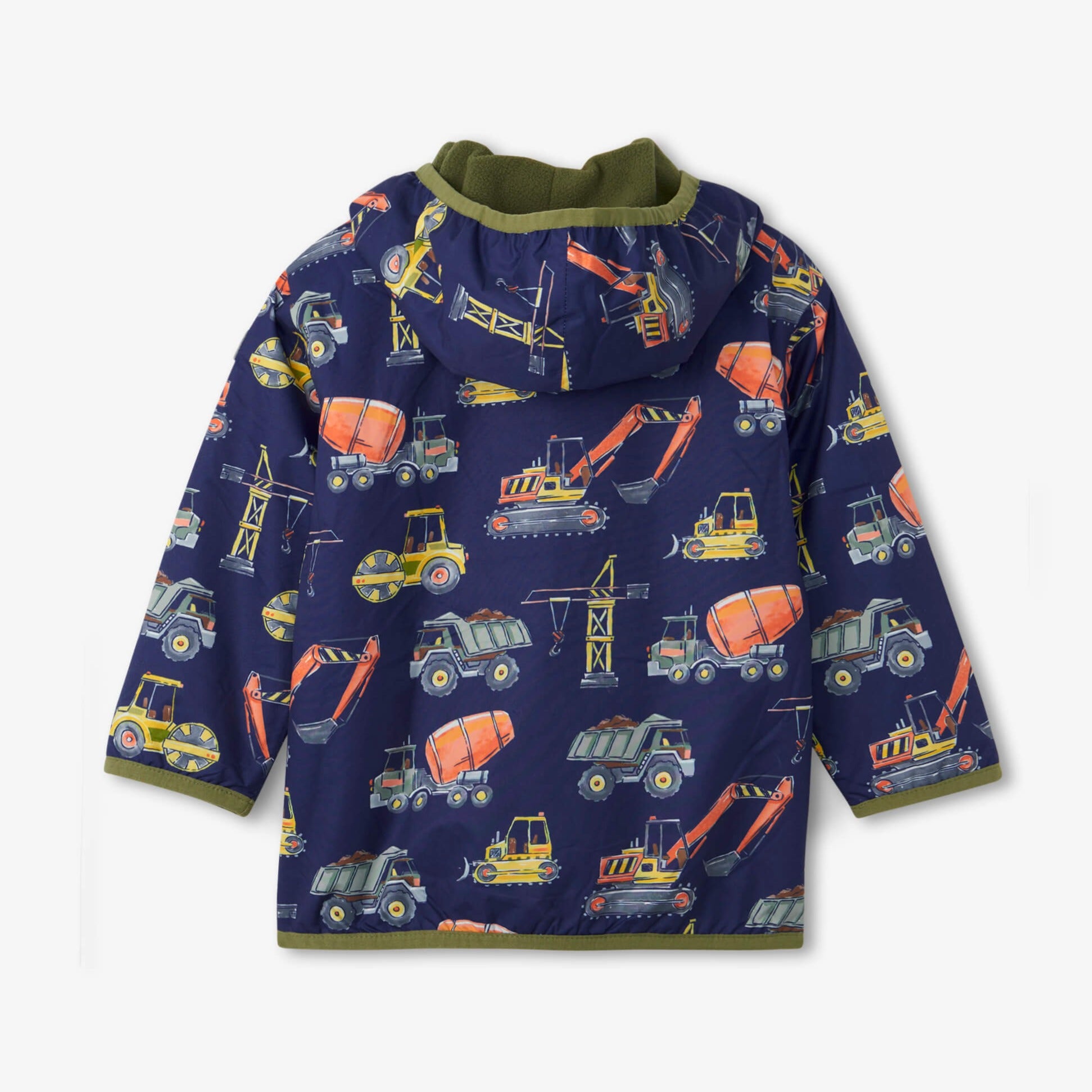 Hatley Construction Trucks Microfiber Jacket for Boys - Lightweight Water-Resistant Kids Jacket for Outdoor Play & School Activities