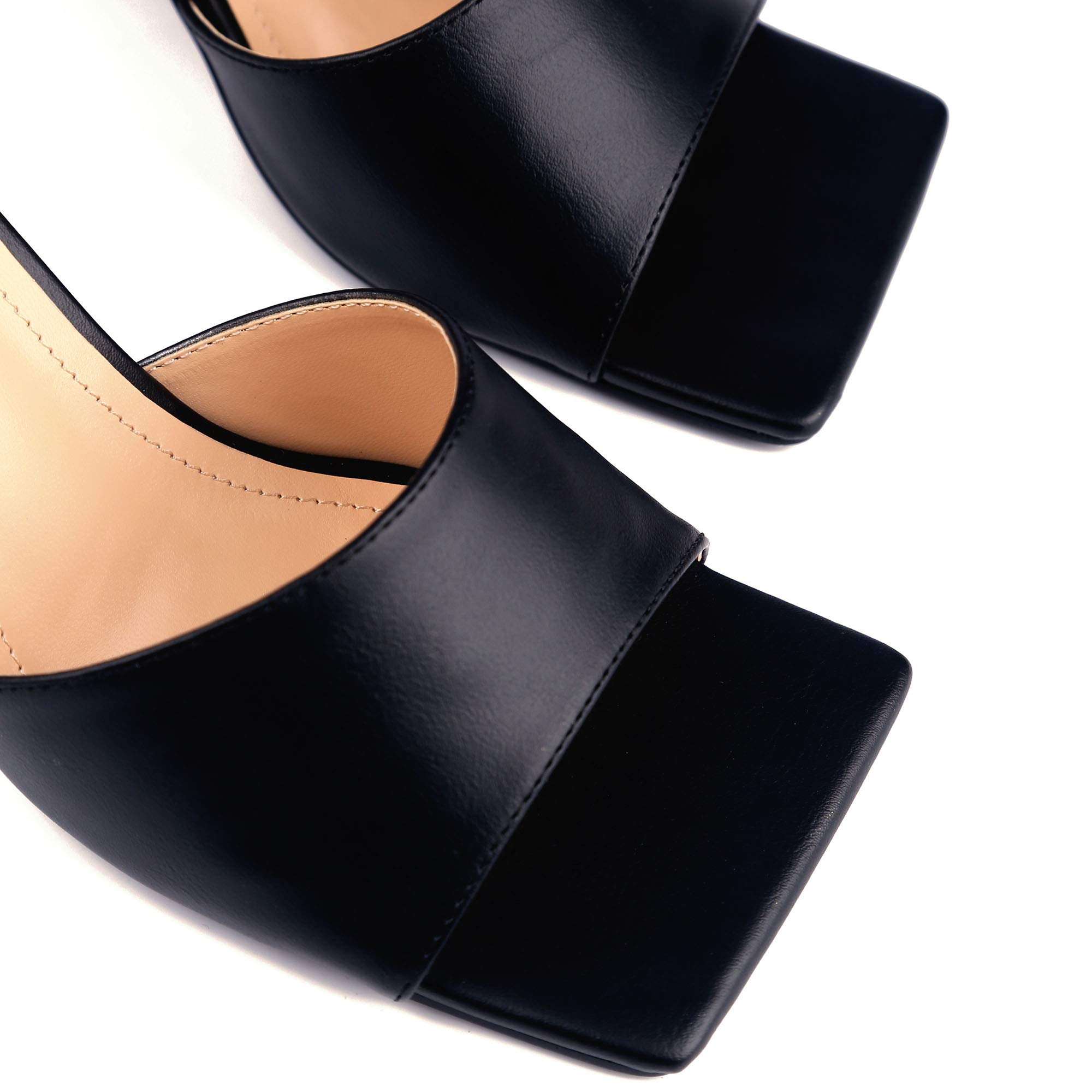 Cape Robbin Town Square White Mid Heel Open Toe Pumps Sandals for Women - Elegant Dress Shoes for Office, Party & Wedding Events