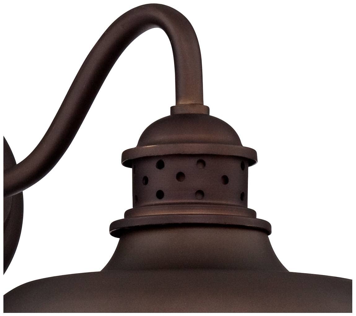 Franklin Iron Works Rustic Farmhouse Outdoor Barn Lights - Set of 2, Oil Rubbed Bronze Gooseneck Wall Sconces, 9
