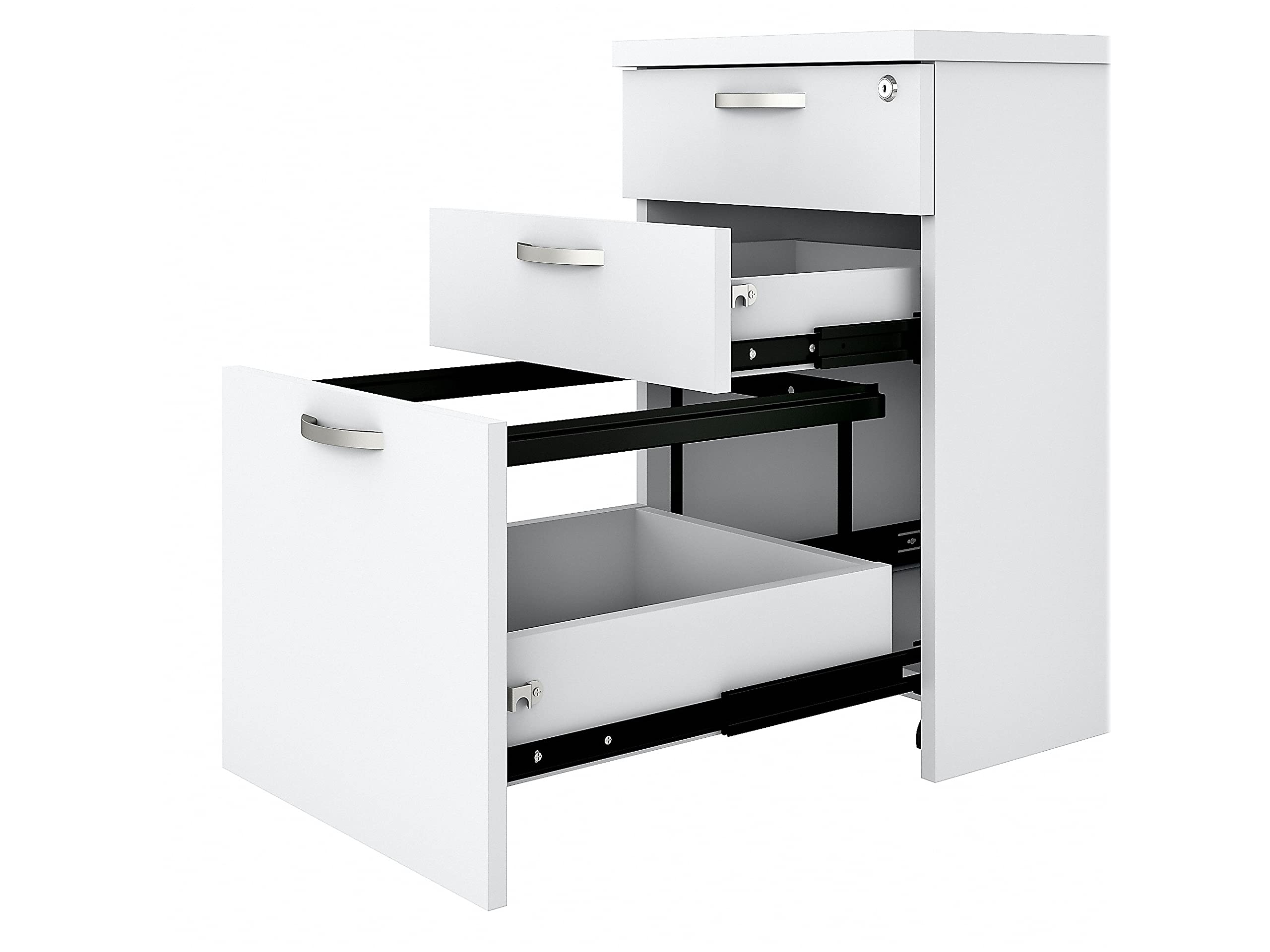 Bush Business Furniture 3-Drawer Rolling File Cabinet - Mocha Cherry Mobile Storage for Home & Office - Organize Documents & Files Efficiently - Perfect for Small Spaces & Professional Workspaces