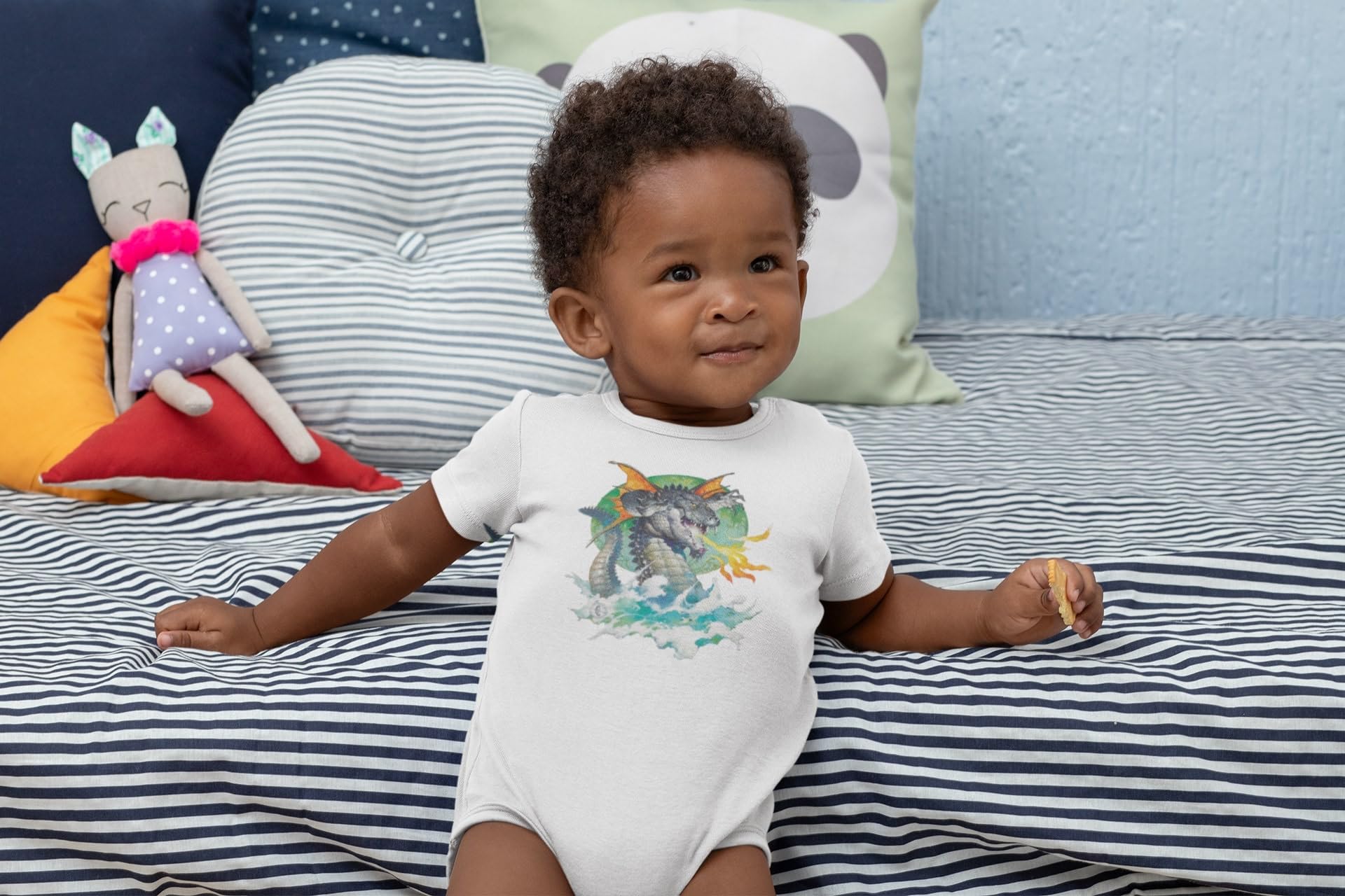 Frank Frazetta Art Winged Alligator Dragon Baby Bodysuit - Cute Infant Onesie for Boys & Girls - Perfect for Casual Wear, Photo Shoots & Gift Giving
