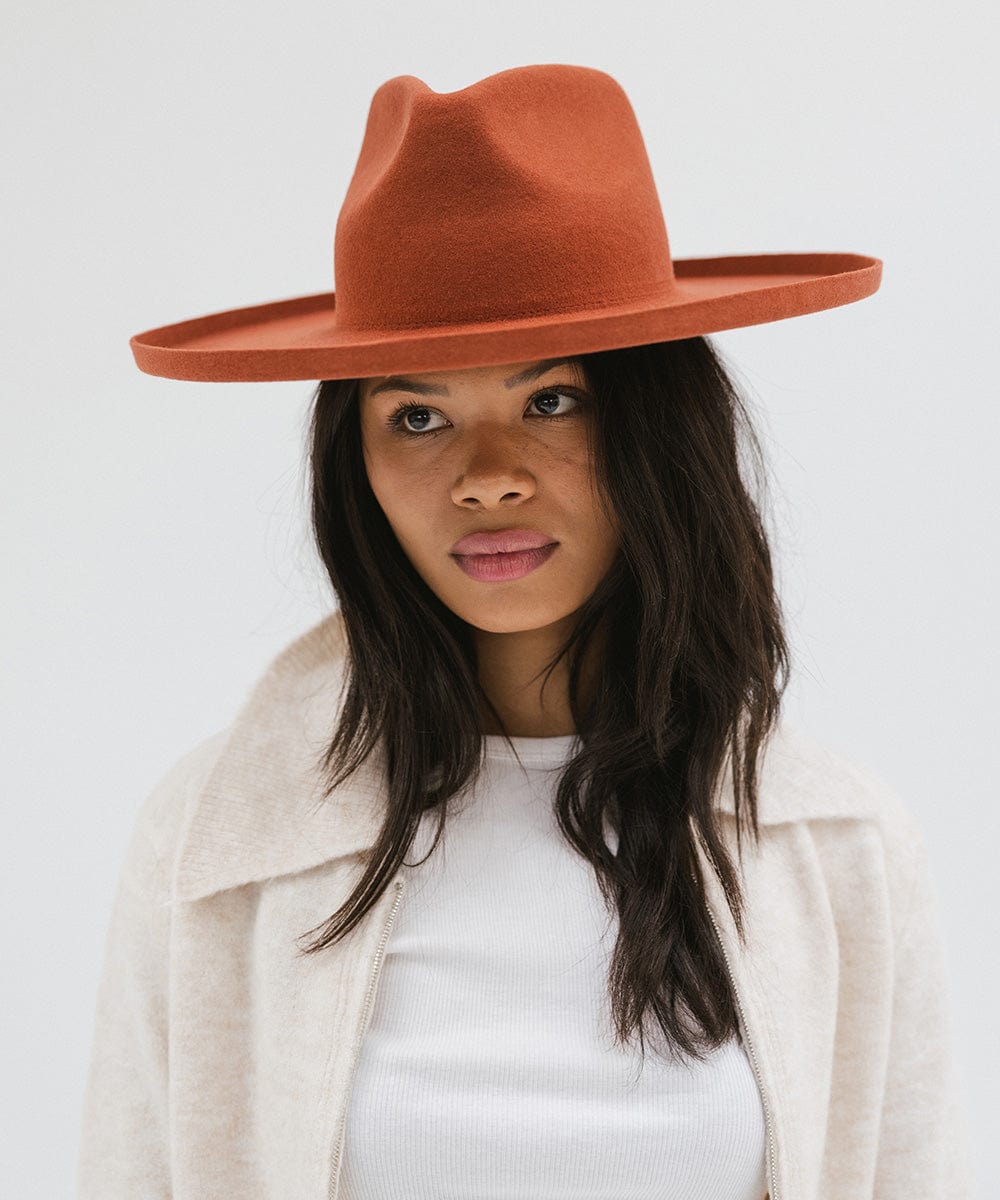 Amelia Pencil Brim Fedora Hat for Women - Stylish Wide Brim Sun Hat for Outdoor, Beach, and Summer Fashion