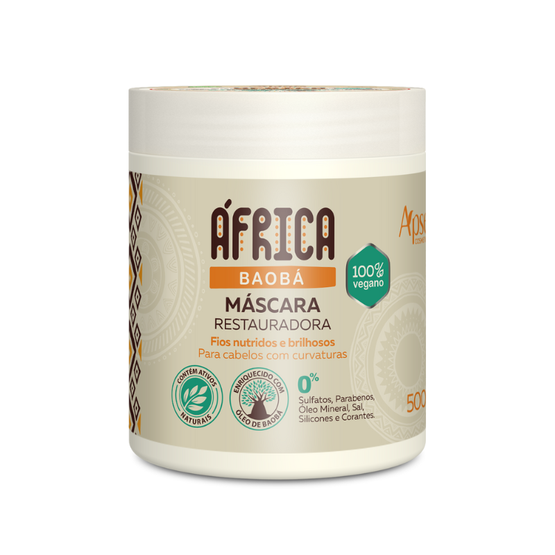 Apse Cosmetics Africa Baobab Restorative Hair Mask 17.6 oz - Deep Conditioning Treatment for Dry, Damaged Hair | Salon-Quality Hair Care at Home