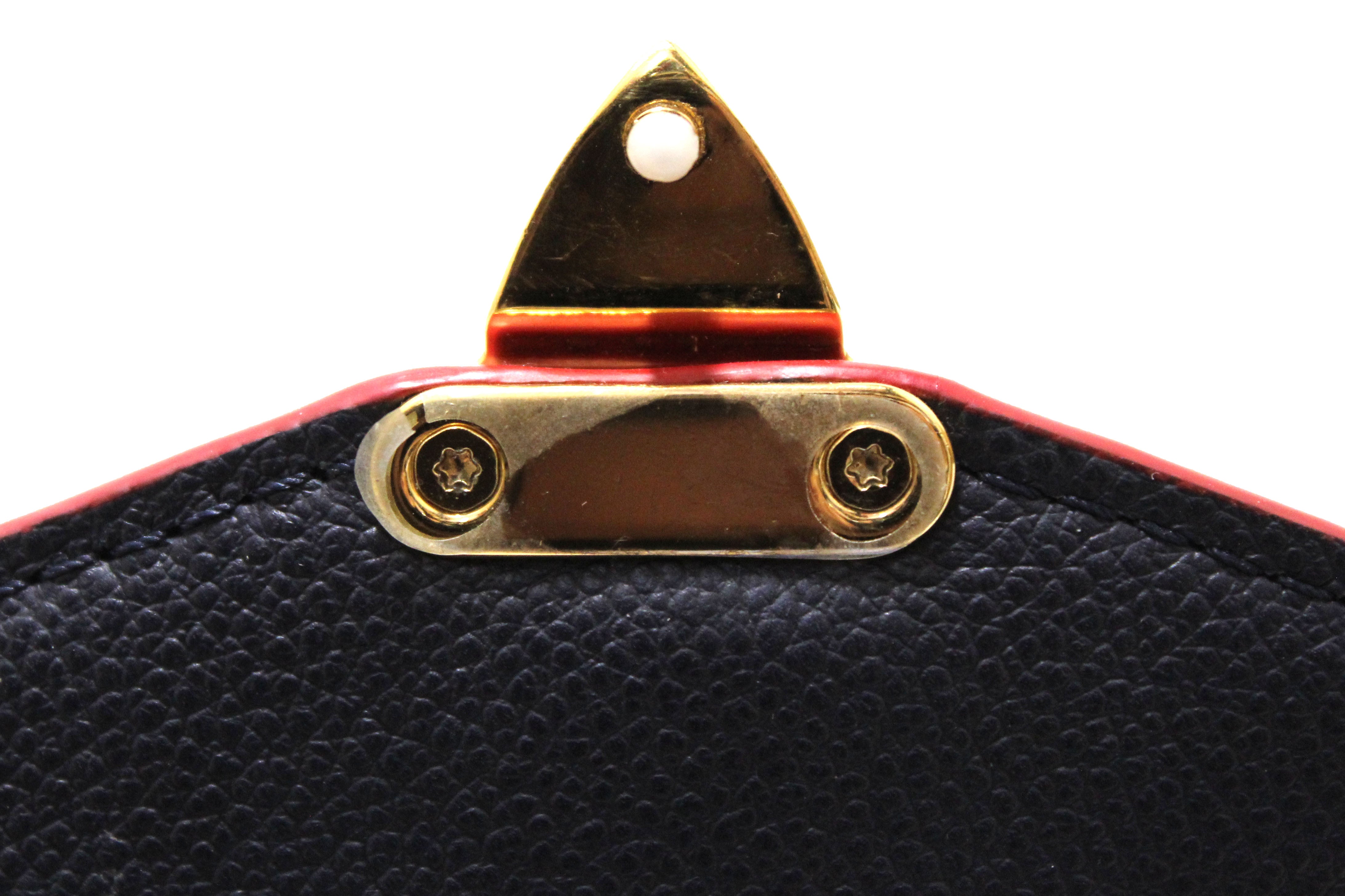 Authentic Louis Vuitton Blue Monogram Empreinte Leather Metis Pochette Crossbody Bag - Luxury Designer Shoulder Purse for Women, Perfect for Work, Travel & Everyday Use
