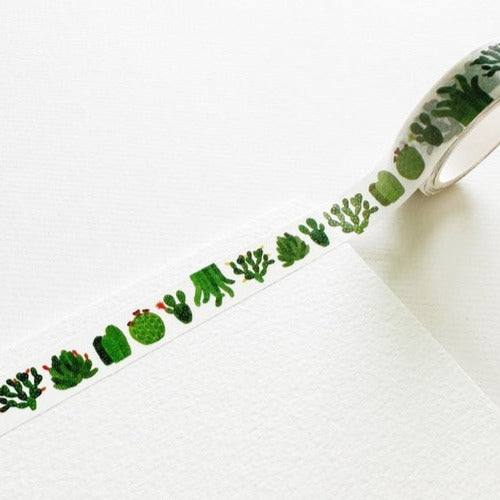 Cacti Washi Tape - Decorative Japanese Paper Tape for Scrapbooking, Journaling, DIY Crafts, and Home Decor - Perfect for Bullet Journals, Gift Wrapping, and Planner Stickers