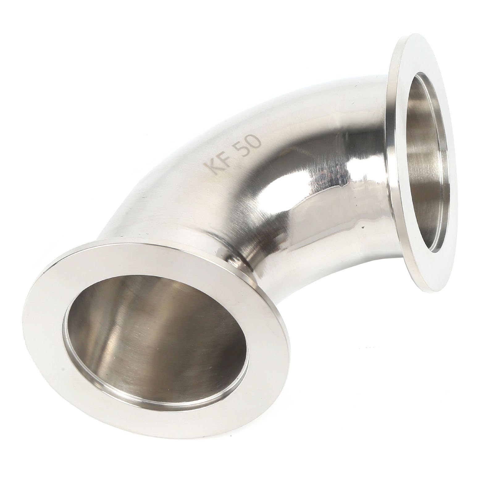 QiiMii KF-50 90 Degree Elbow Vacuum Fitting - 304 Stainless Steel Connector for Laboratory, HVAC & Industrial Vacuum Systems