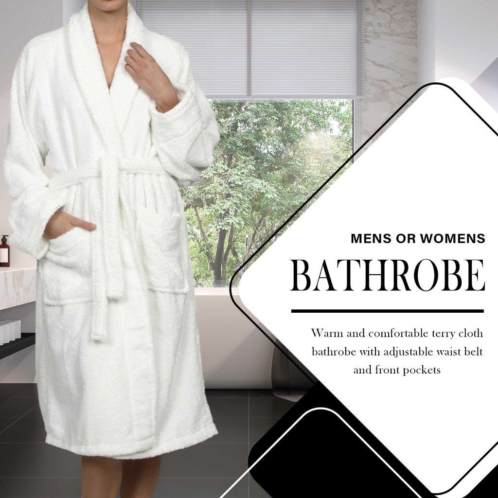 Premium Cotton Ultra Soft Terry Adult Unisex Lightweight Luxury Bathrobe - Spa, Hotel & Home Relaxation Wear for Men and Women