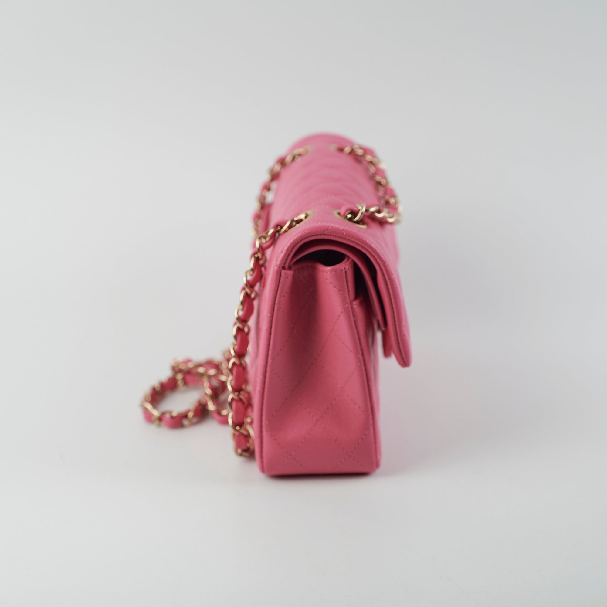 Chanel Quilted Caviar Classic Flap Small Pink Handbag - Luxury Designer Crossbody Bag for Women | Perfect for Date Nights, Parties & Special Occasions