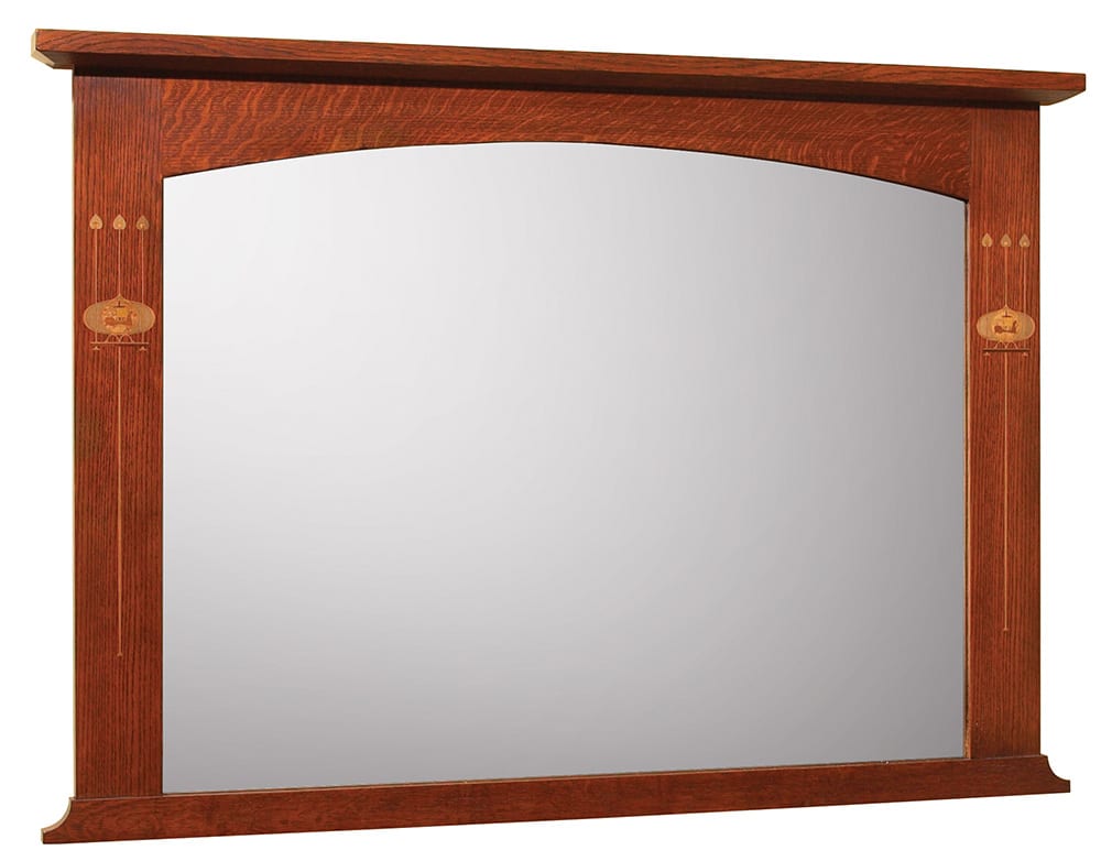 Harvey Ellis Decorative Wall Mirror with Wood Inlay - Perfect for Living Room, Bedroom, or Entryway Décor