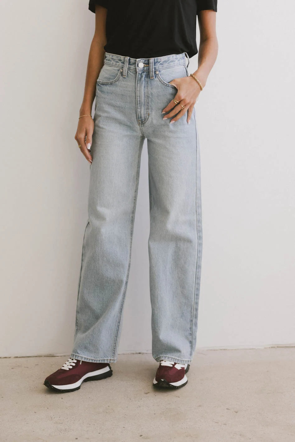 Emiliano Women's Wide Leg Jeans - Light Wash Denim Pants for Casual Wear & Everyday Outfits - FINAL SALE