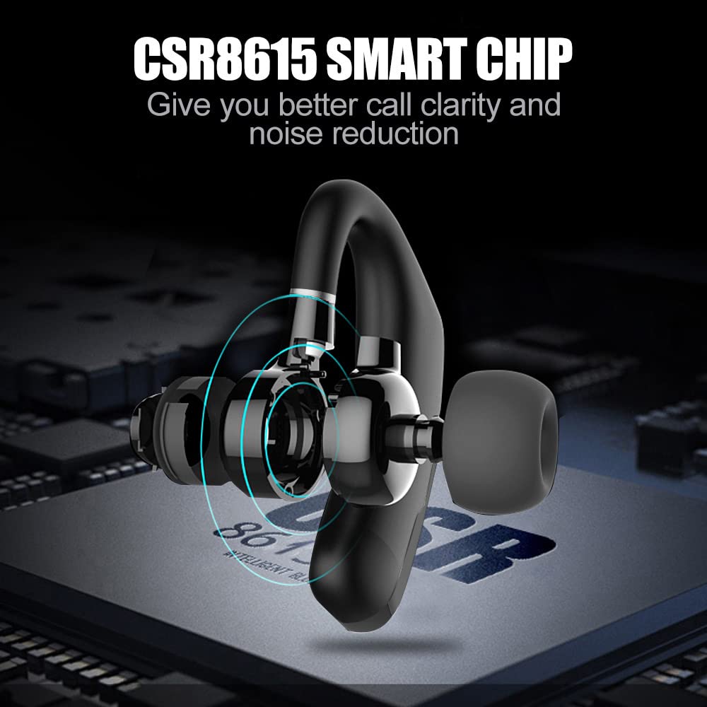YYBarbAnn Wireless Earbuds - Bluetooth 5.0 Mono Headset with 25H Talk Time, HD Microphone & CVC8.0 Noise Cancellation, 270° Rotatable for Comfortable Fit - Perfect for Work, Driving, Gym & Outdoor Activities