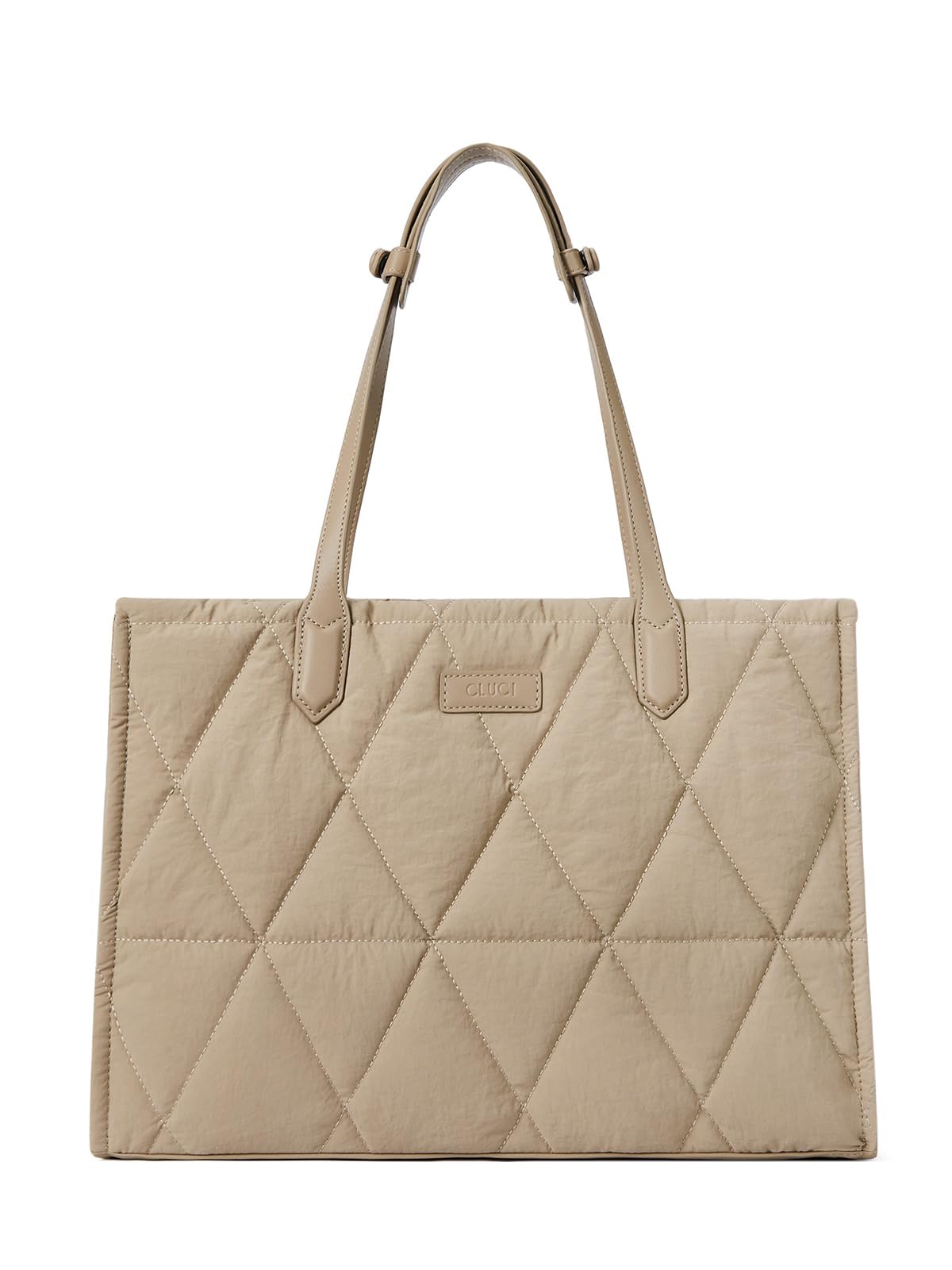 CLUCI Quilted Puffer Tote Bag for Women - 15.6 Inch Laptop Shoulder Bag, Work Briefcase & Travel Handbag - Stylish Office Commuter, Business Trip & Weekend Getaway Essential