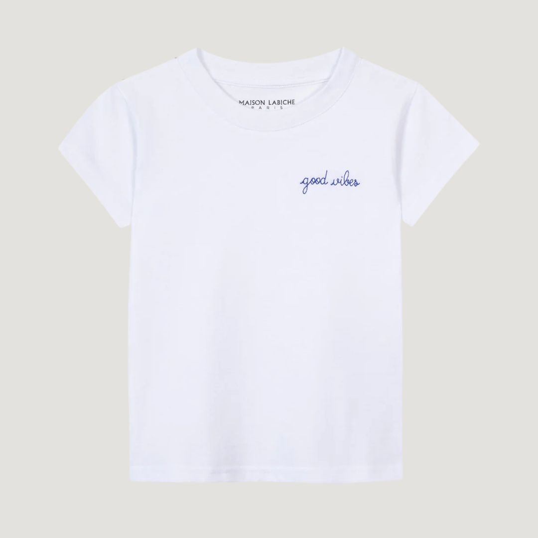 Good Vibes Léon T-Shirt for Men & Women - Soft Cotton Crew Neck Tee (White) - Perfect for Casual Wear, Street Style & Everyday Outfits